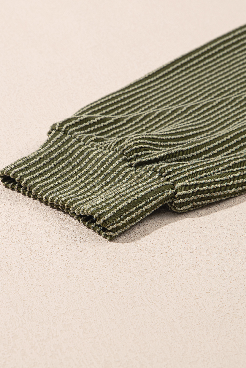 Smoke Gray Twisted Rib Texture Solid Hoodie