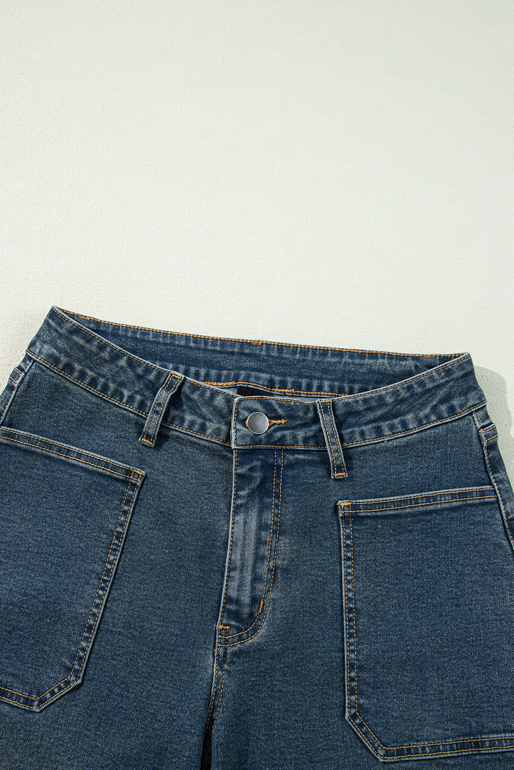 Real Teal Square Patch Pocket High Rise Shift Jeans