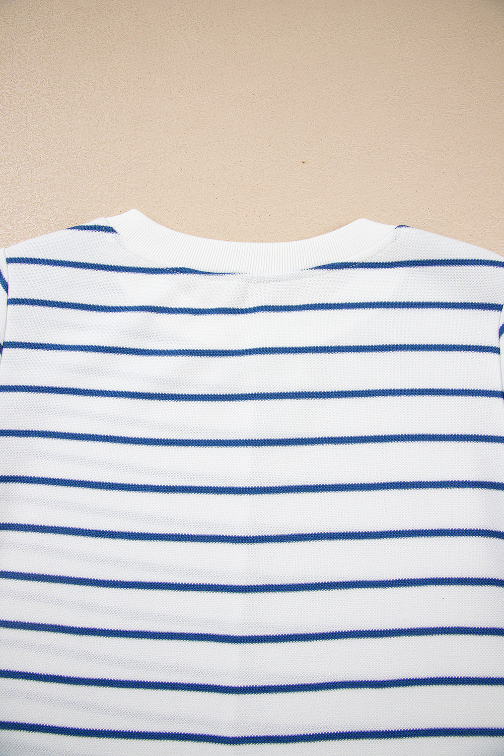 Sail Blue Striped Long Sleeve Top Drawstring Wide Leg Pants 2pcs Outfit