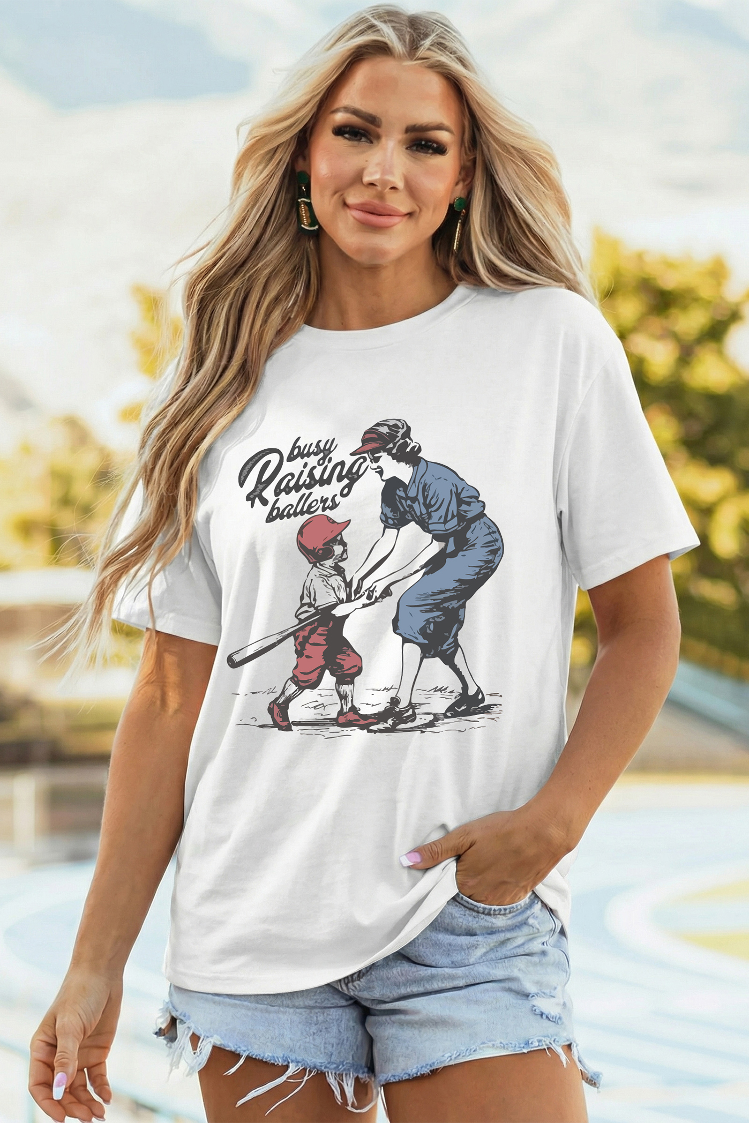 White SHOT CALLER WANNA BE A BALLER Casual Graphic Tee