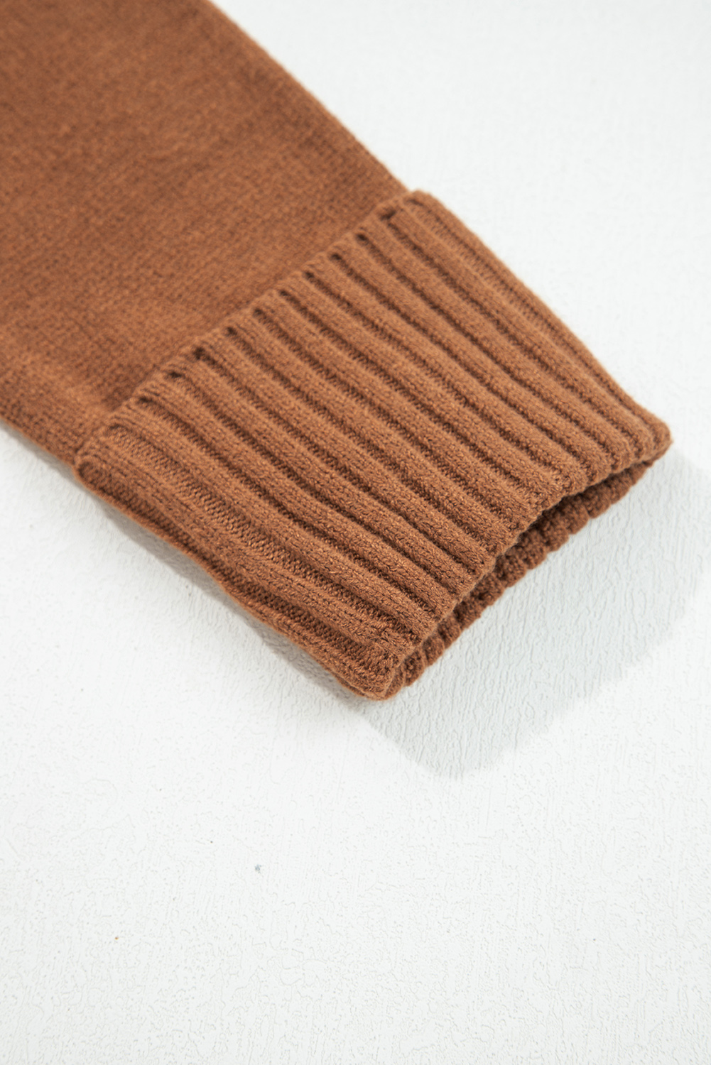 Racing Red Collared V Neck Ribbed Edge Sexy Elegant Sweater