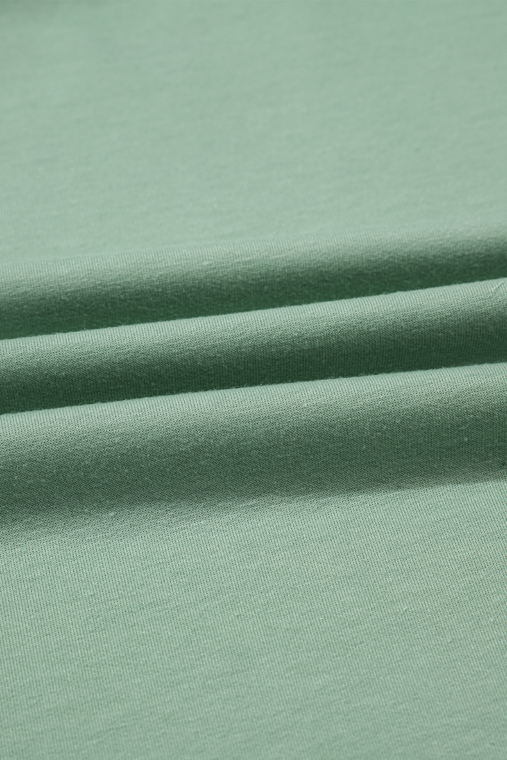 Smoke Green Half Sleeve Raw Seam High Low Side Split Top