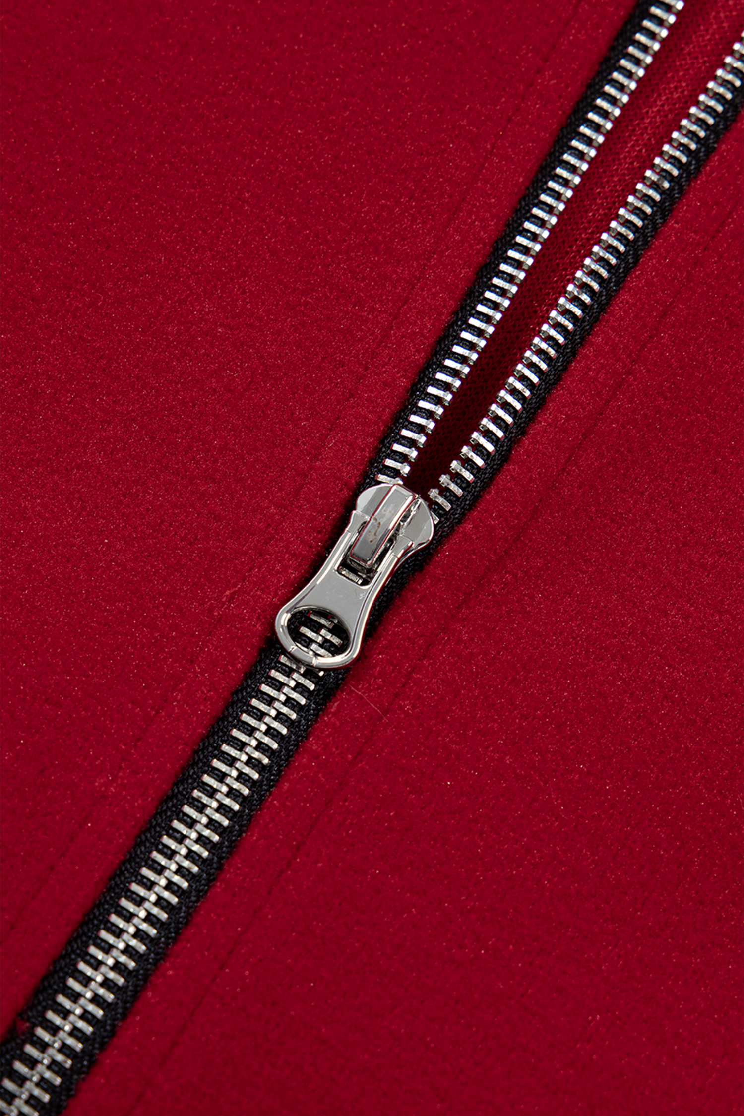 Racing Red Contrast Cuffed Drop Shoulder Zip up Tunic Hoodie