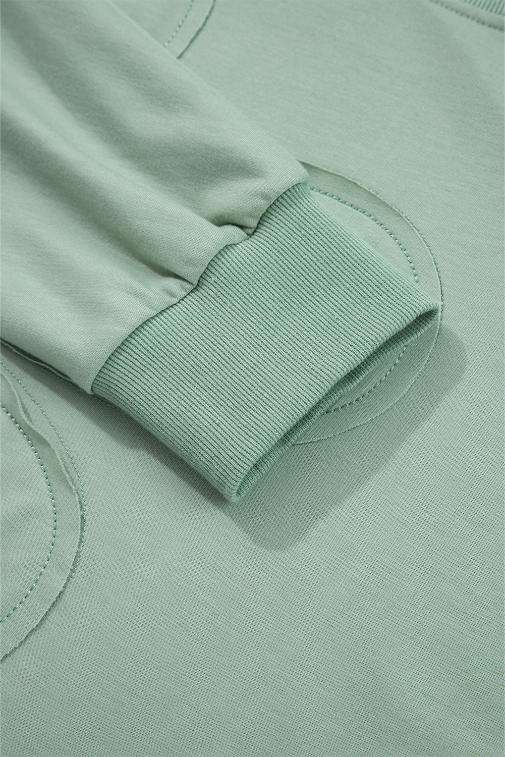 Beige Raw Edge Flower Patch Drop Shoulder Casual Top