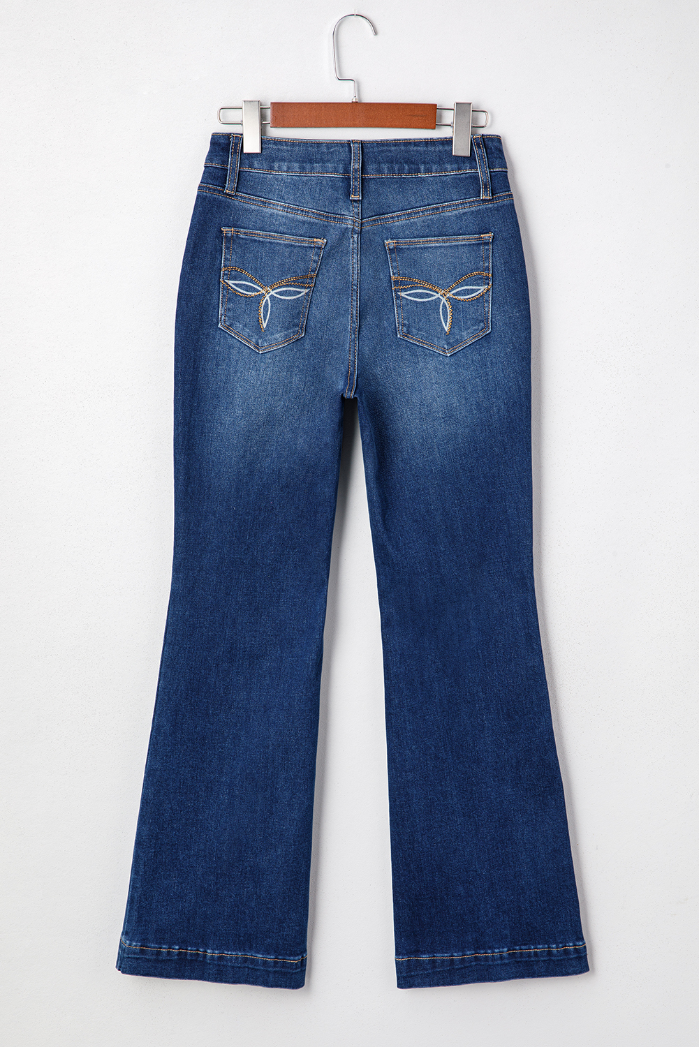 Sail Blue Western Stitch Patched Pocket Bootcut Jeans