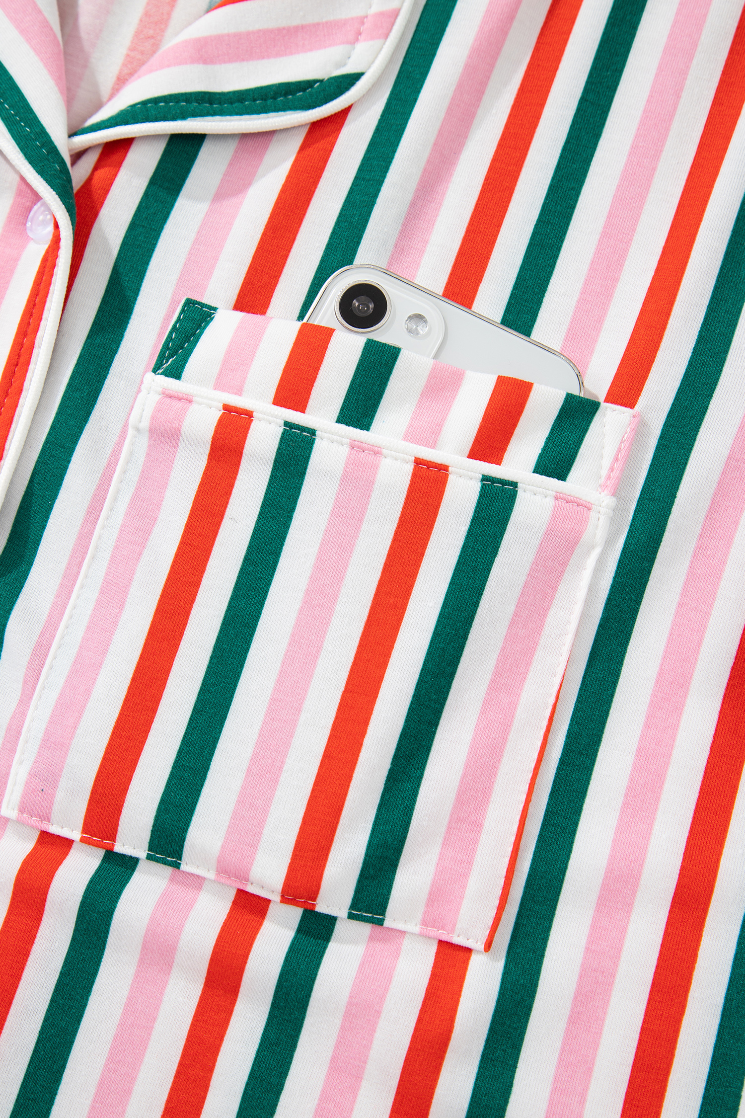 Pink Stripe Christmas Long Sleeve Shirt Style Lounge Dress