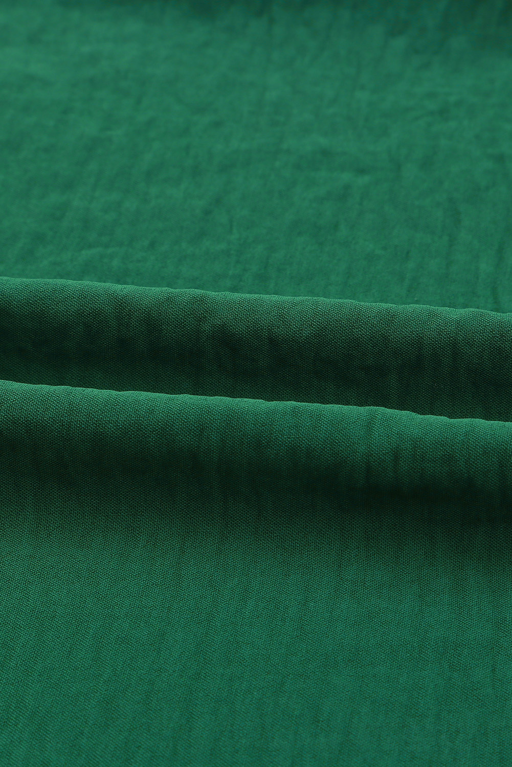 Green Smocked Wrist Shift Top