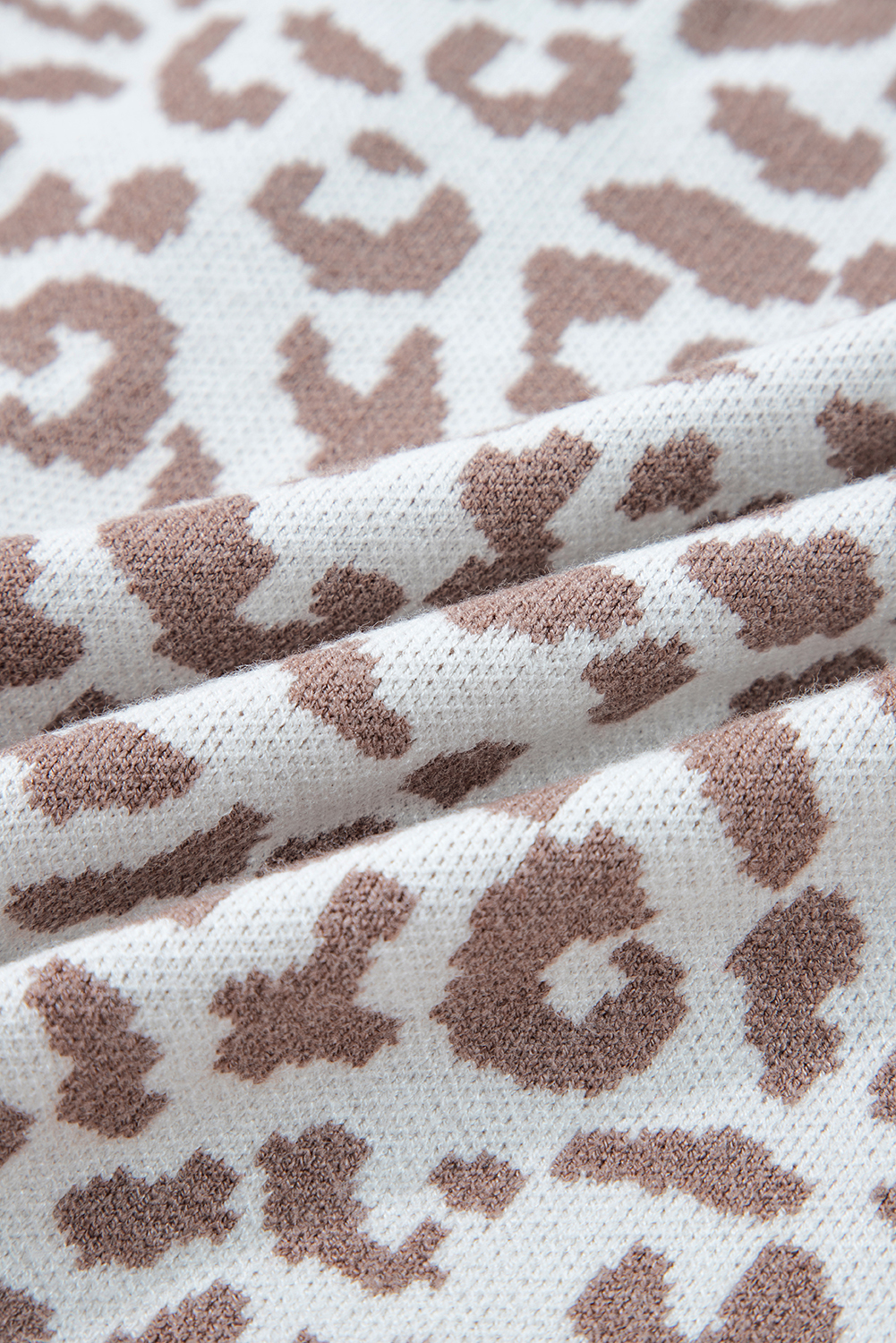 Black Leopard Drop Shoulder Chunky Knitted Cardigan Sweater