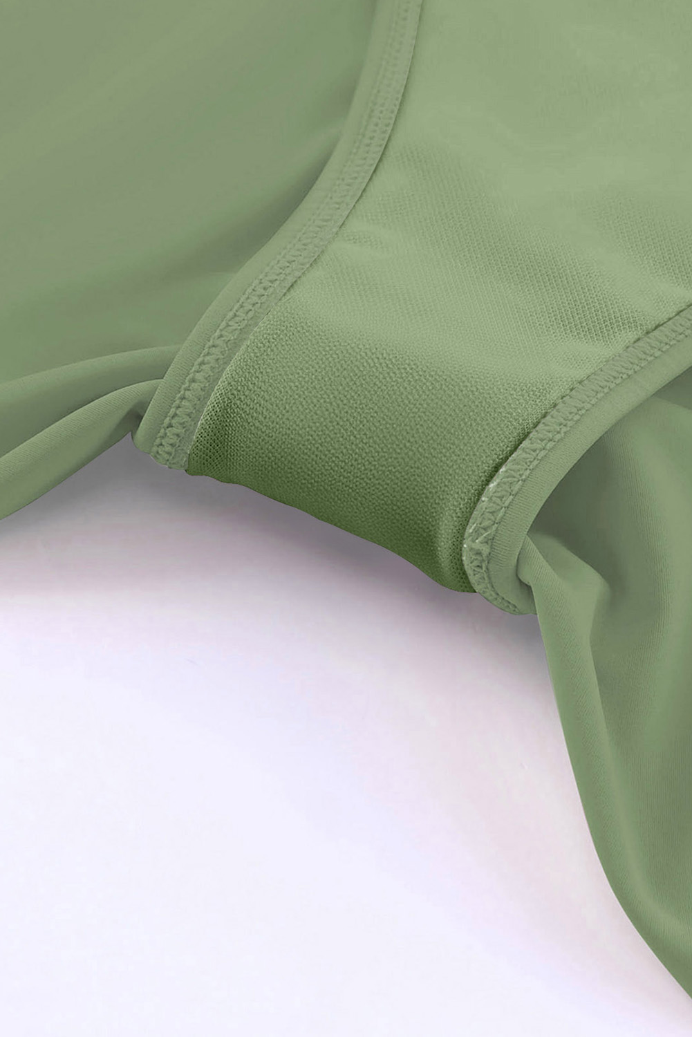 Green Criss Cross Waist Flared Swim Skirt