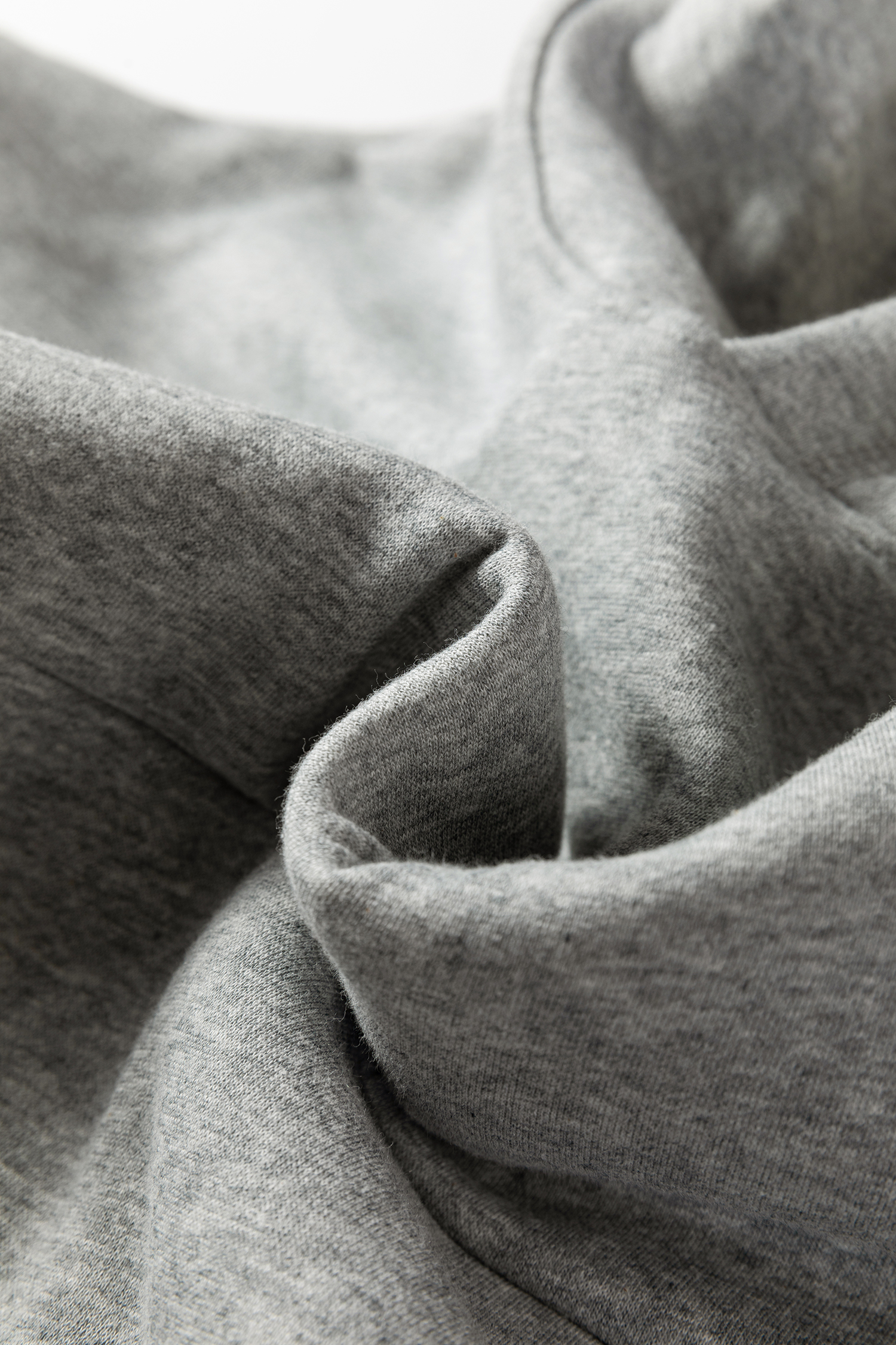 Gray Contrast Rope Drawstring Ruffle Trim Drop Shoulder Baggy Hoodie