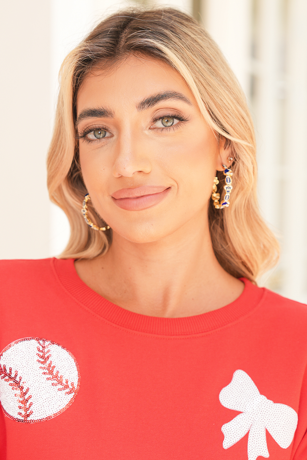 Dark Blue Game Day Football Helmet Jersey Hoop Earrings