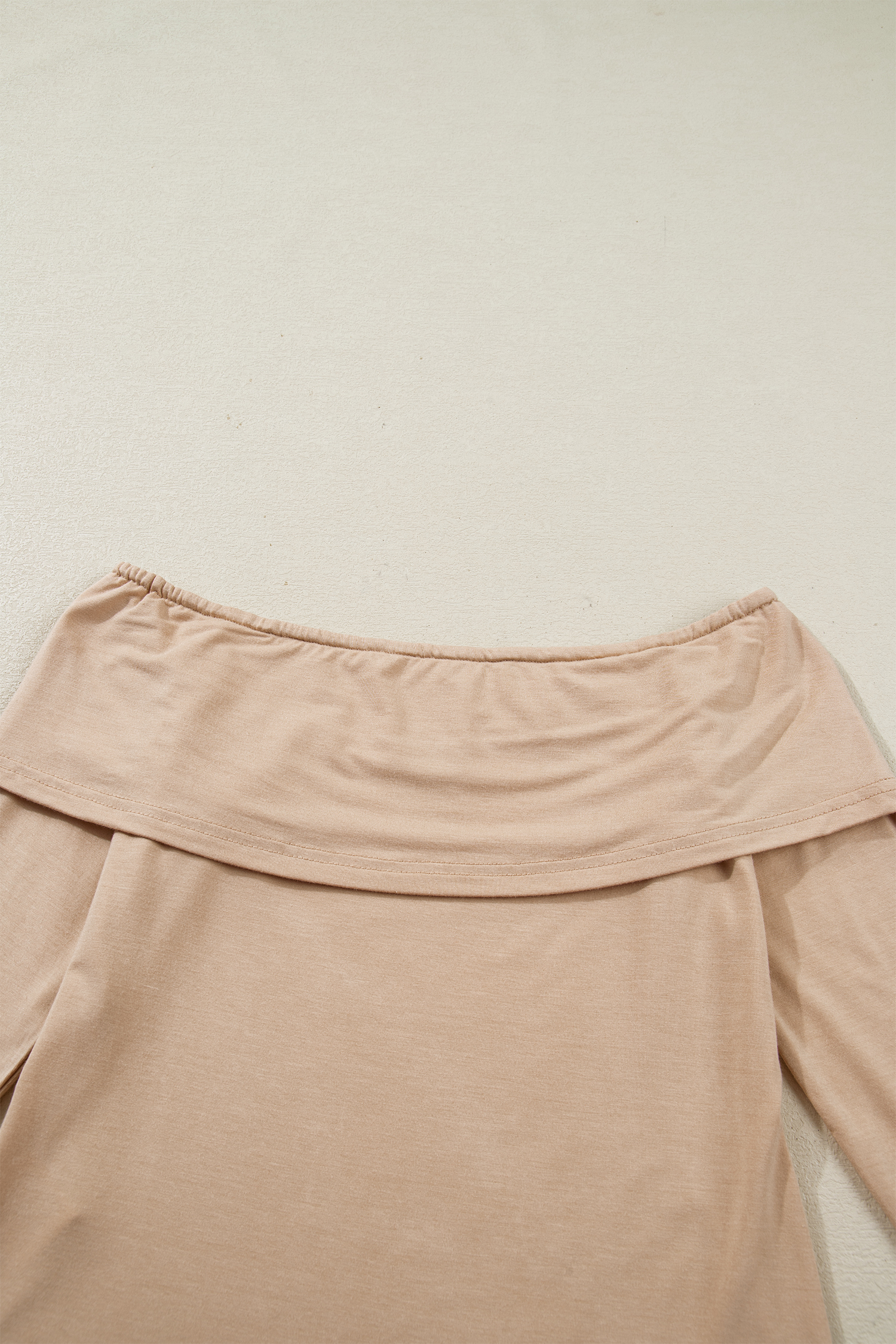 Fiery Red Foldover Off Shoulder Long Sleeve Slim Top