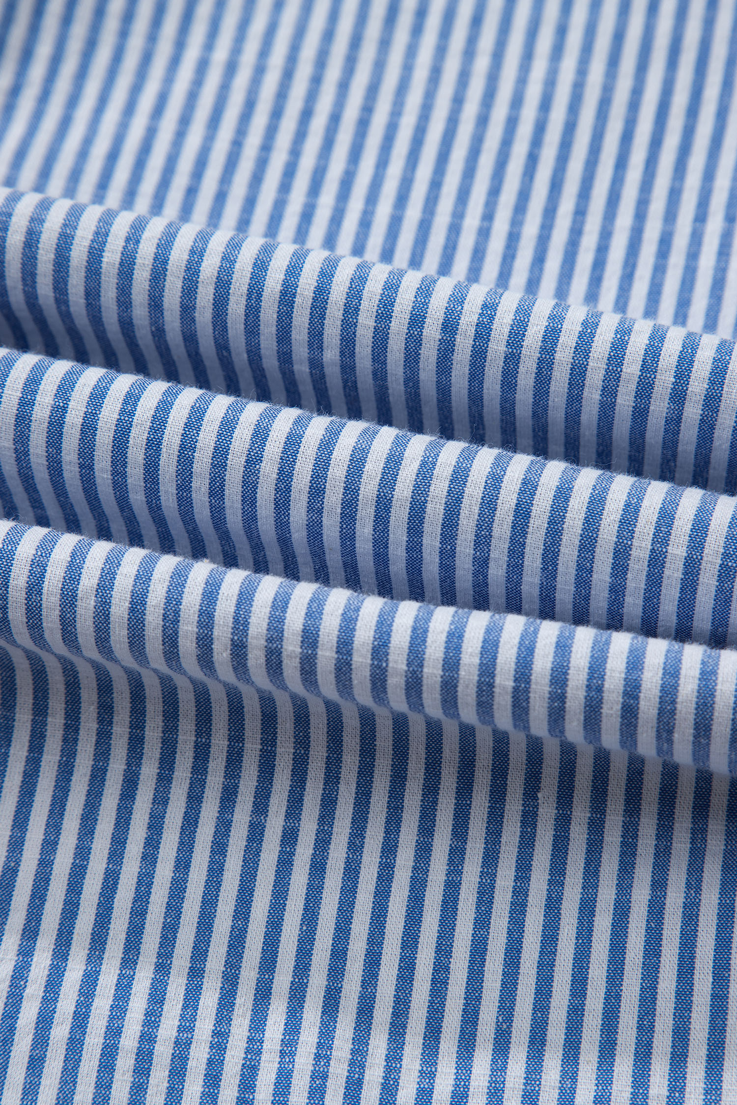 Sky Blue Stripe Contrast Frilled Leopard Trim Casual Long Sleeve Shirt