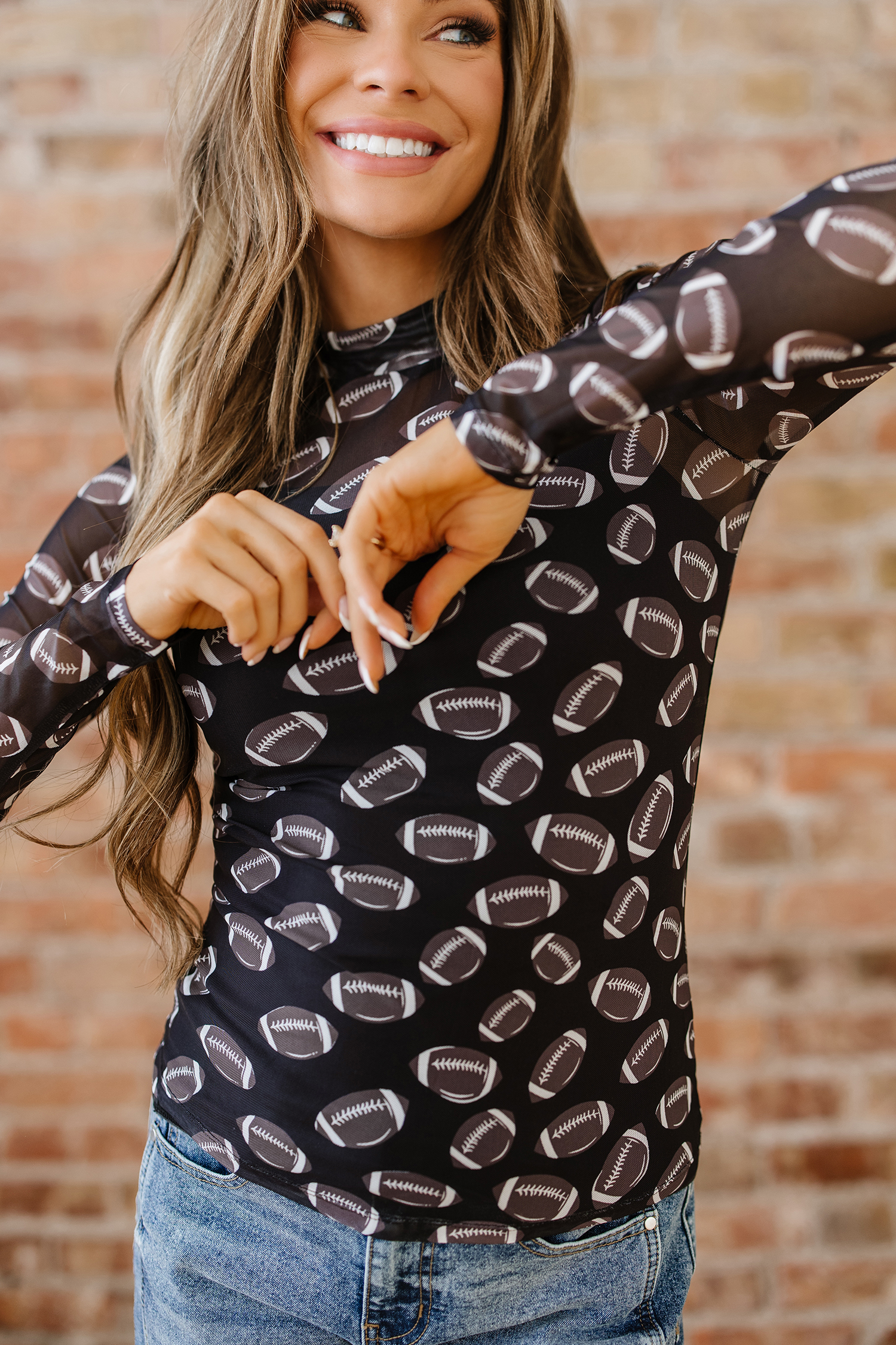 Black Christmas Fashion Print Slim Fit Long Sleeve Top