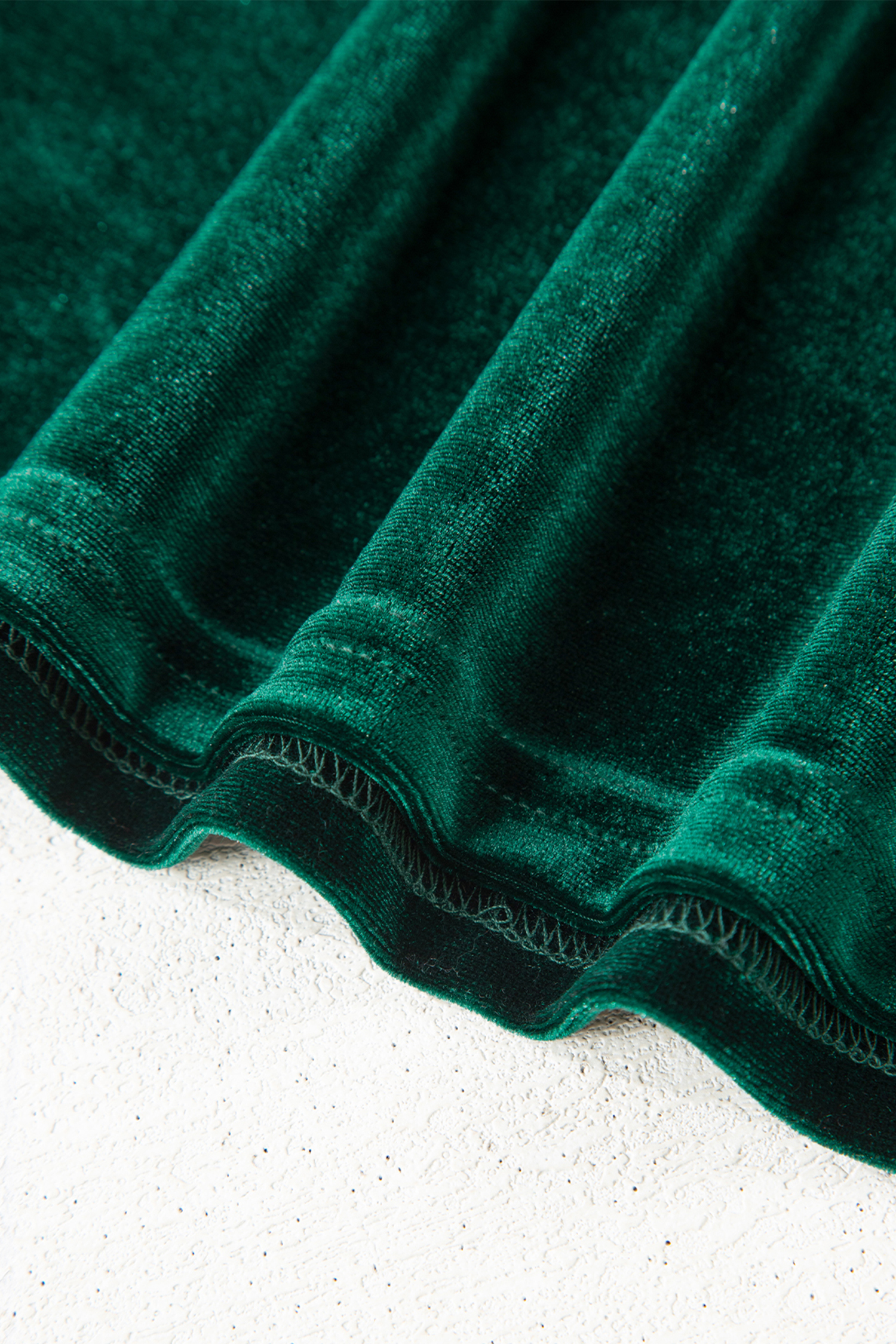 Red Dahlia Asymmetric Button Keyhole Neck Long Sleeve Velvet Blouse