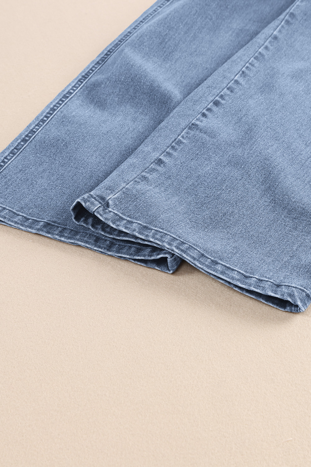 Sky Blue High Waist Cropped Wide Leg Jeans