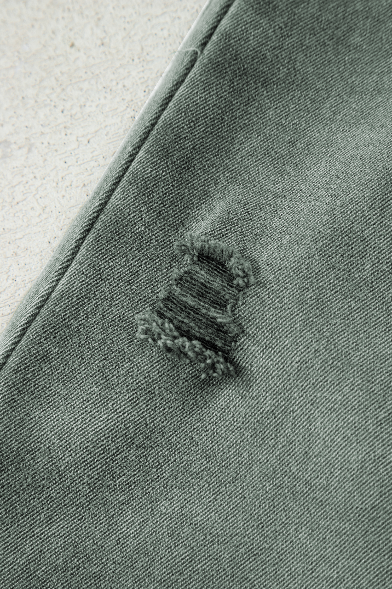 Four Leaf Clover Slight Distressed Raw Edge Wide Leg Jeans