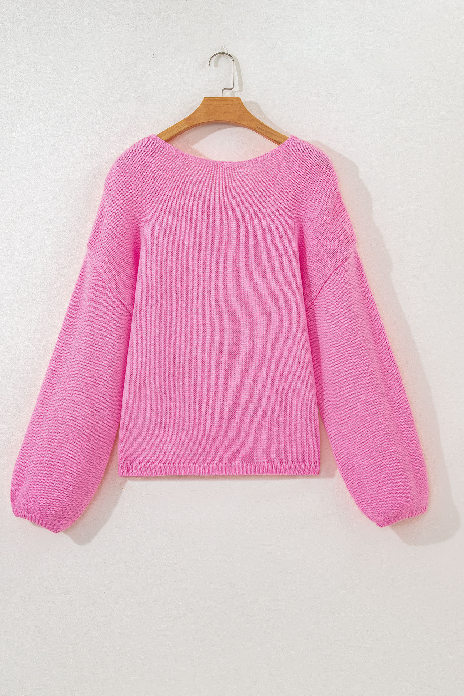 Bonbon Festive Bow Backless Bubble Sleeve Sweater