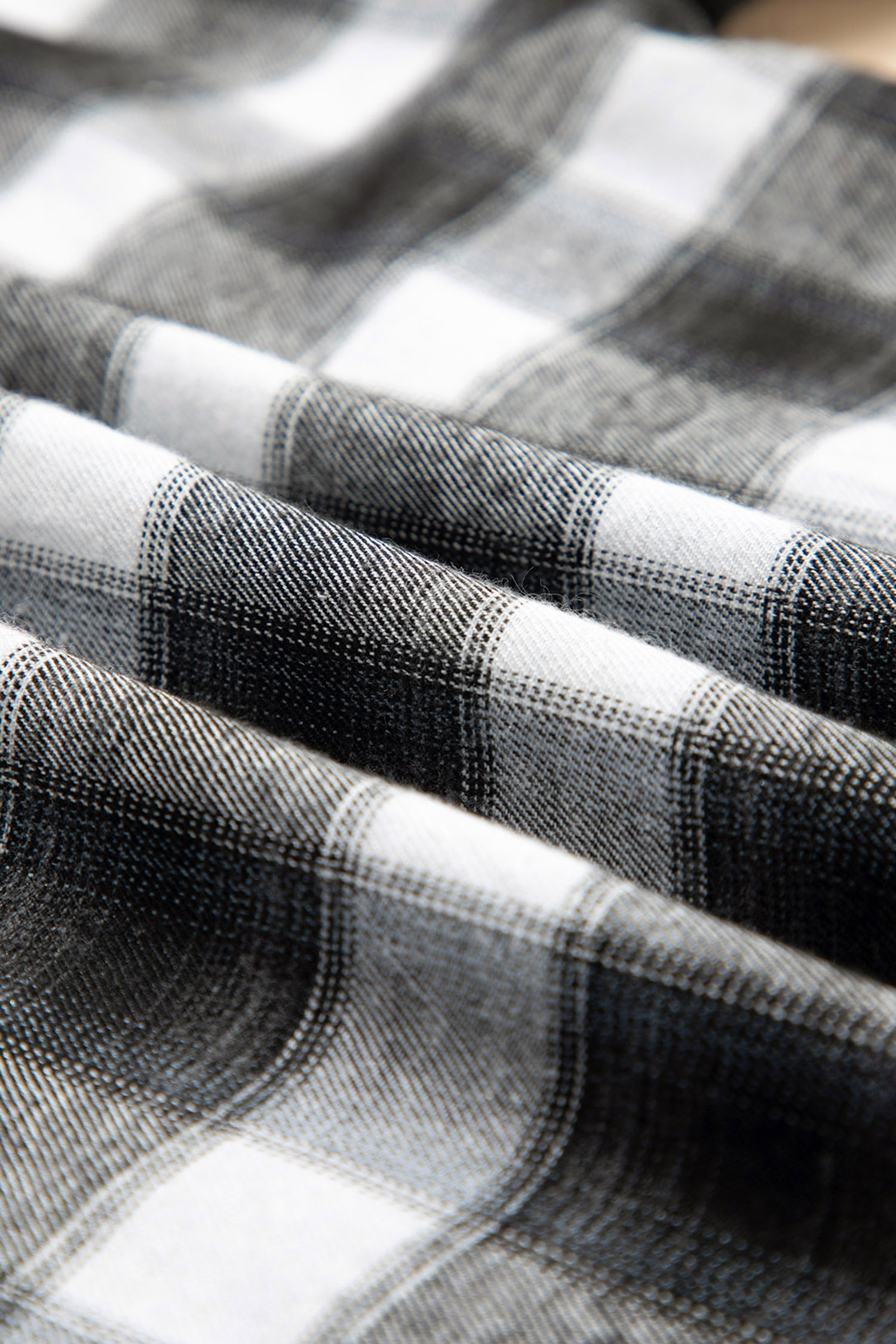 Black Contrast Striped Edge Half Placket Plaid Blouse