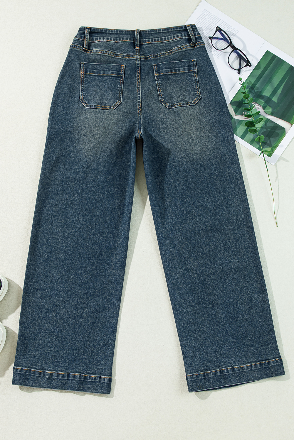 Real Teal Square Patch Pocket High Rise Shift Jeans