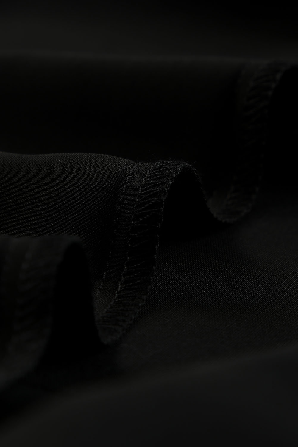 Black V Neck Long Puff Sleeve Top