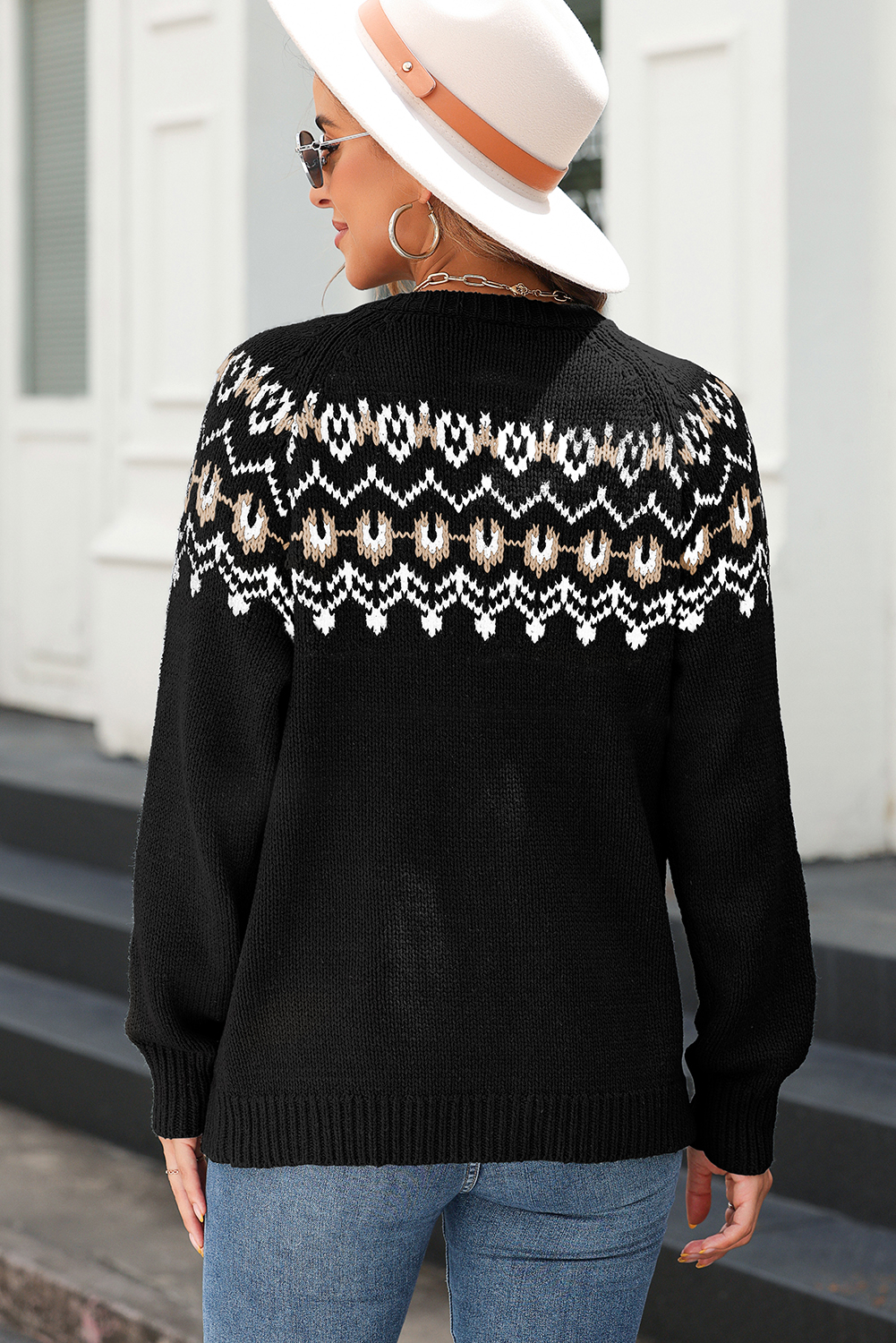 Moss Green Western Fashion Abstract Printed Cardigan Sweater