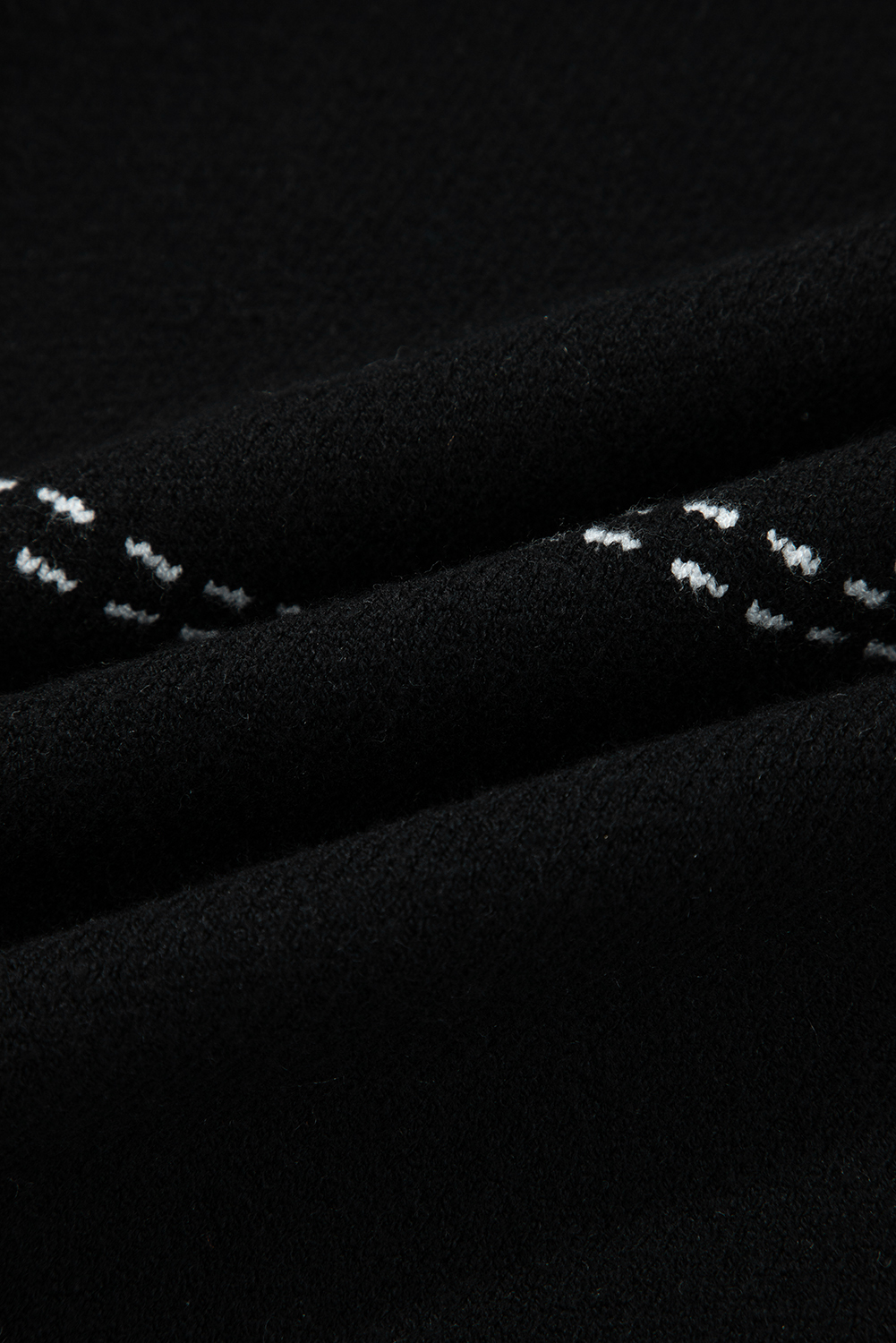 Black Contrast Trim Button up Sweater Cardigan