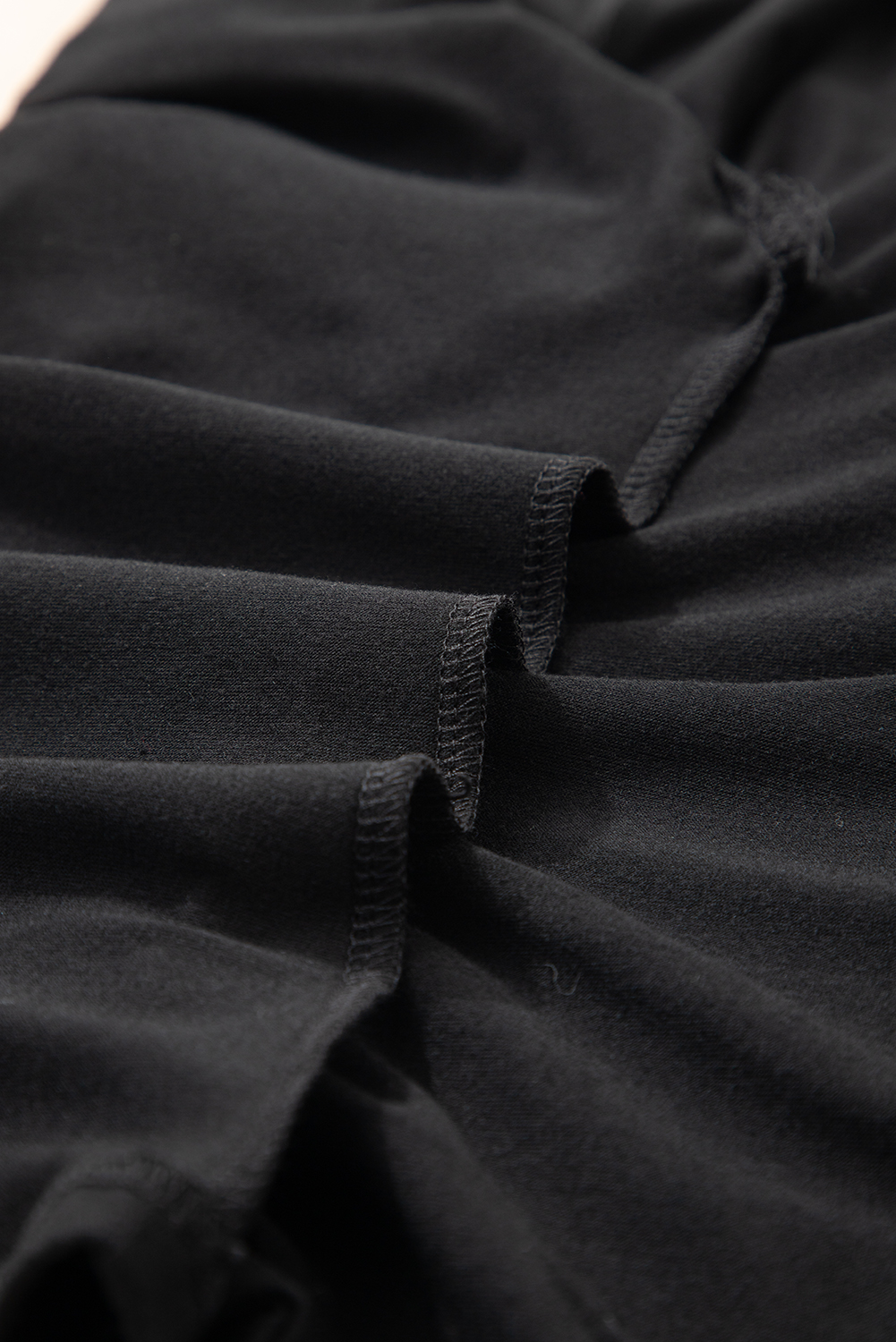 Sail Blue Solid Colour V-Neck Double Layer Sleeve Loose T-Shirt