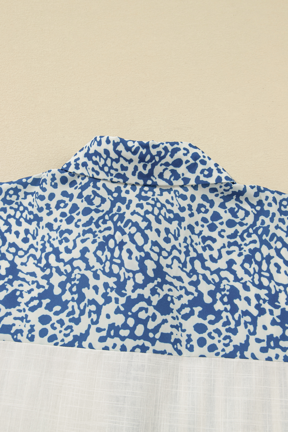 Sky Blue Leopard Striped Western Casual Shirt