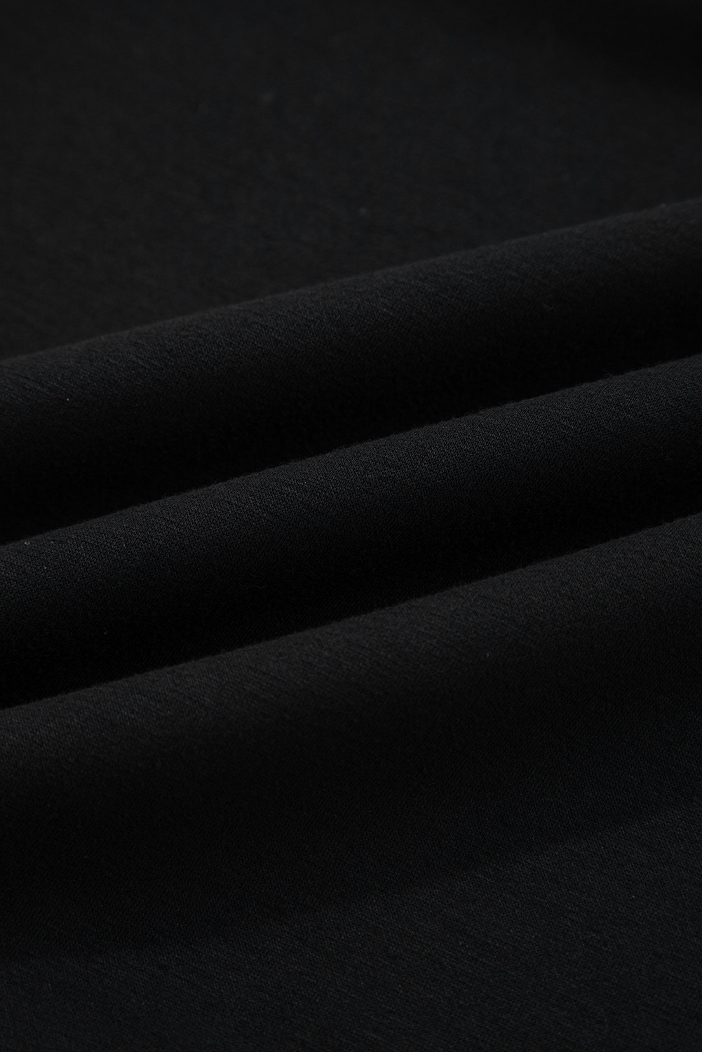 Black Zip Collar Long Sleeve Top Drawstring Pants Set