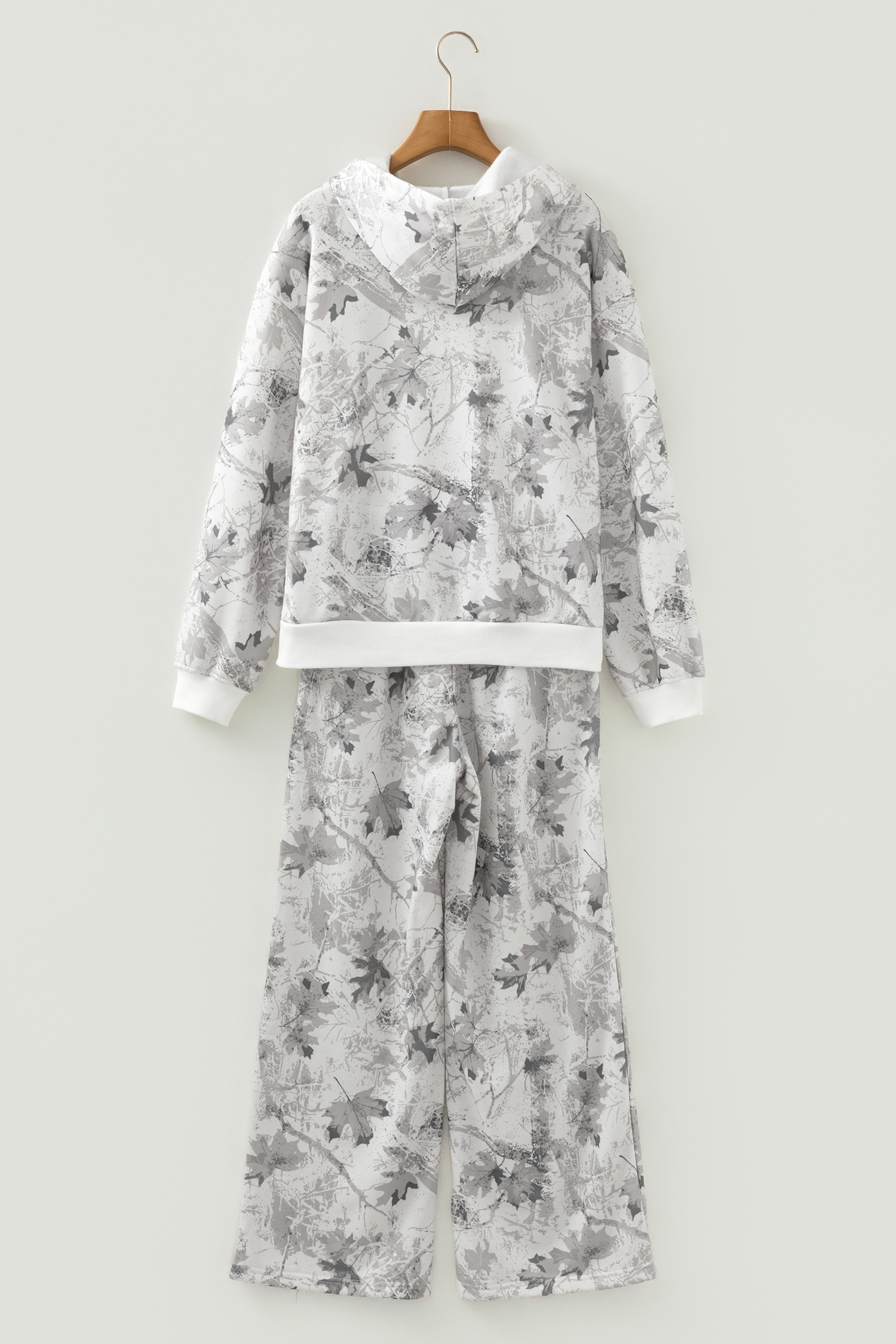 Beige Camo Print Baggy Drawstring Jogger Sweatpants