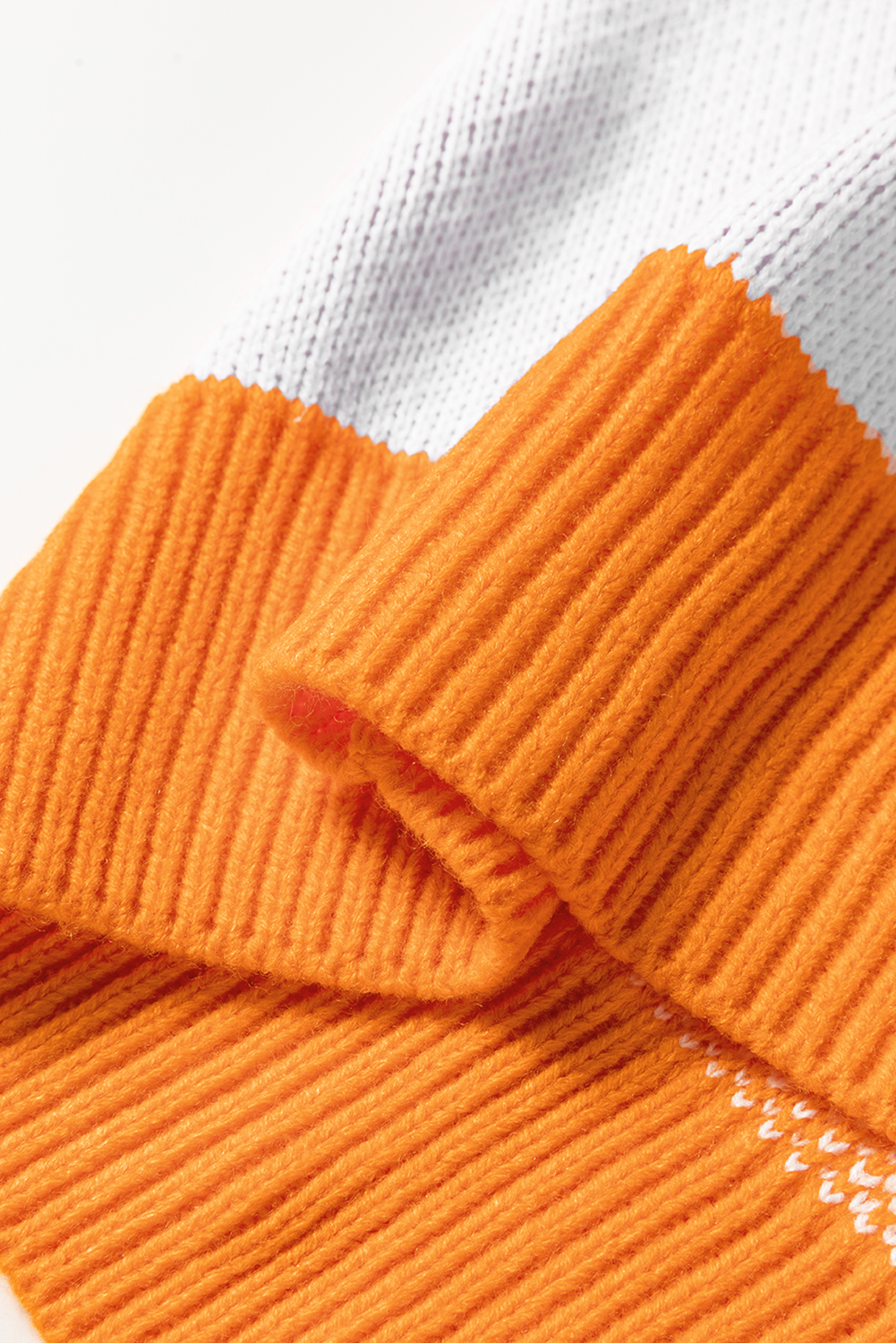 Mist Green Checkered Pattern Polo Collar Loose Sweater