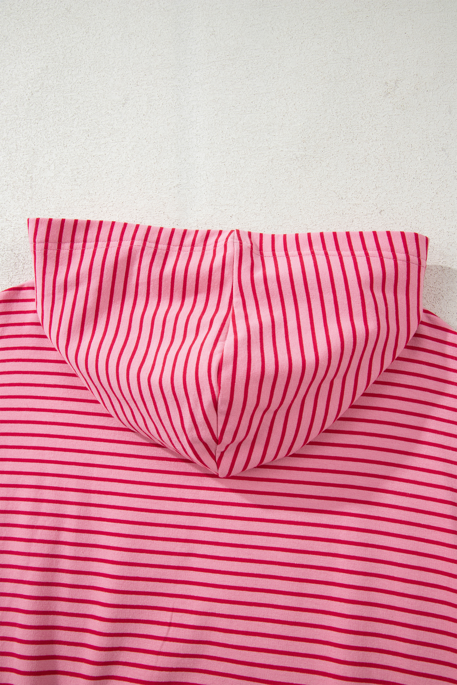 Purple Stripe Thumbhole Side Slits Drop Shoulder Loose Fit Hoodie