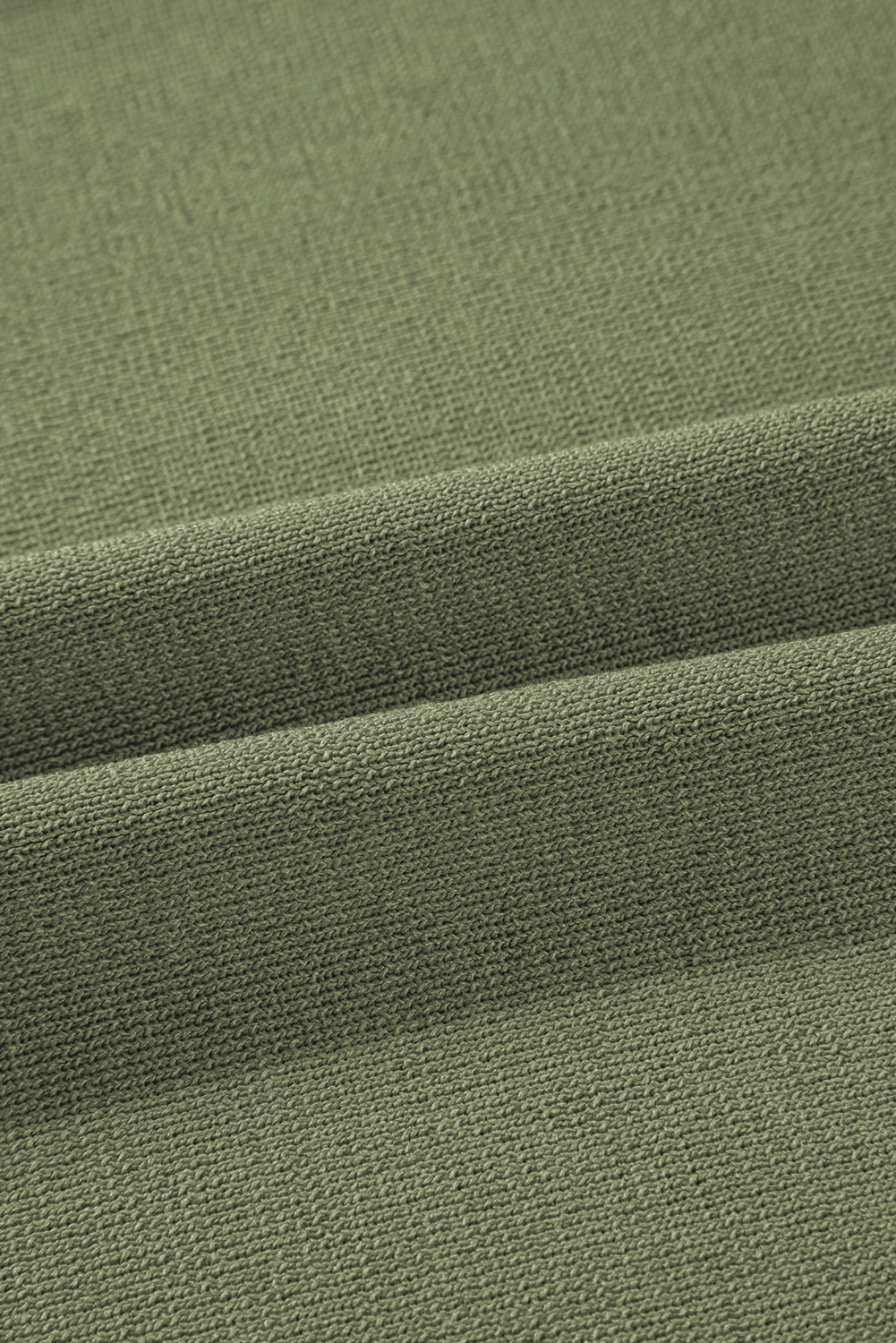 Blackish Green Contrast Trim Half Sleeve Top Drawstring Pants Loose 2pcs Sweater Suit