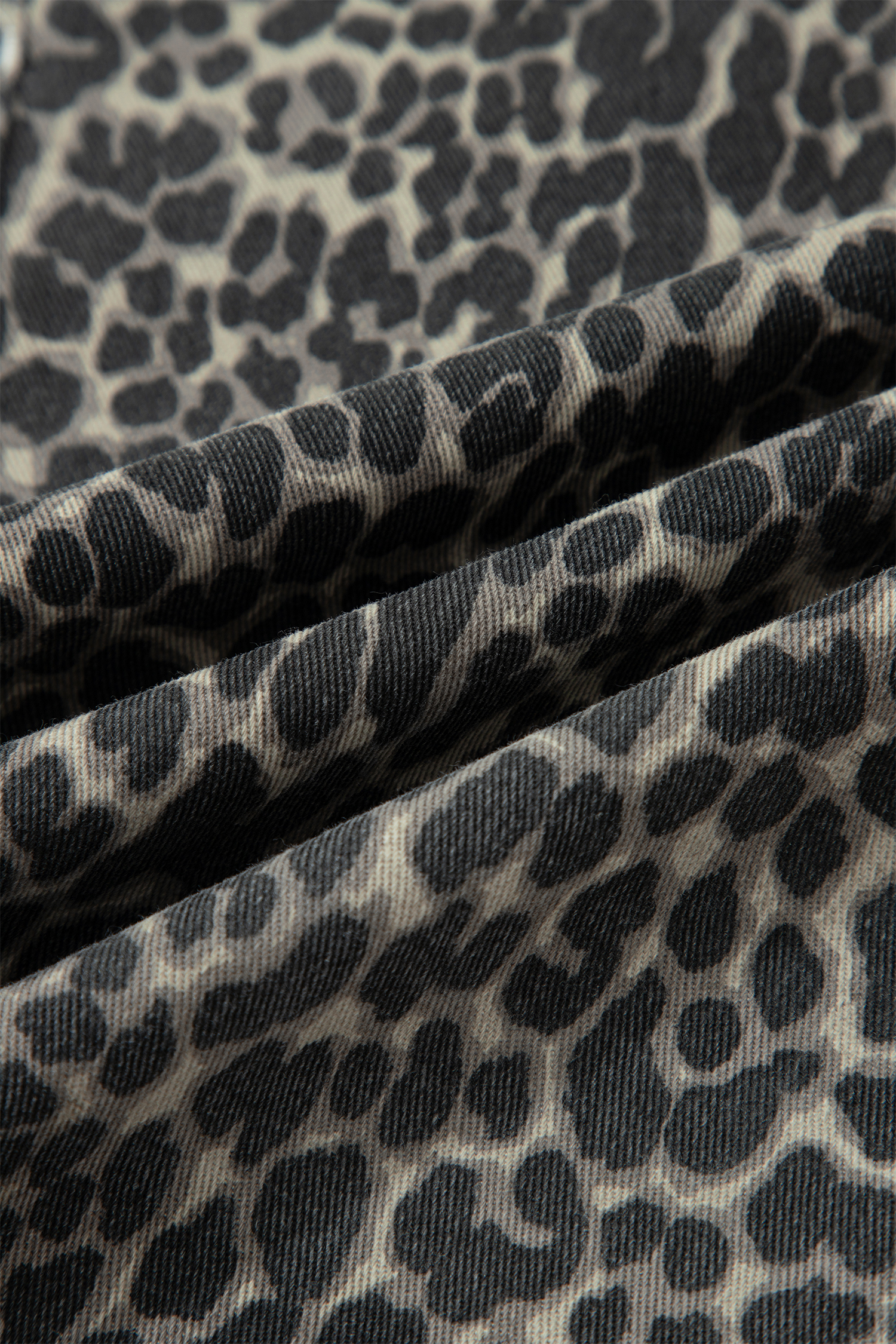 Black Leopard Print High Waist Barrel Jeans