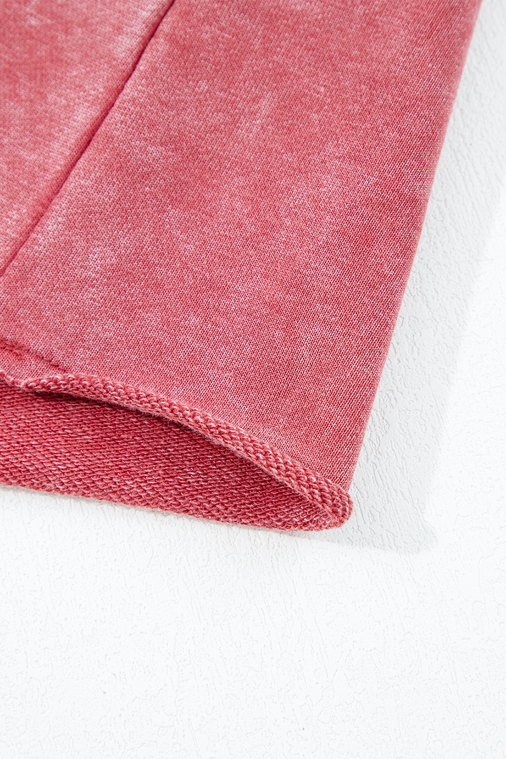 Racing Red Mineral Wash Raglan Sleeve Raw Hem Crop Sweatshirt