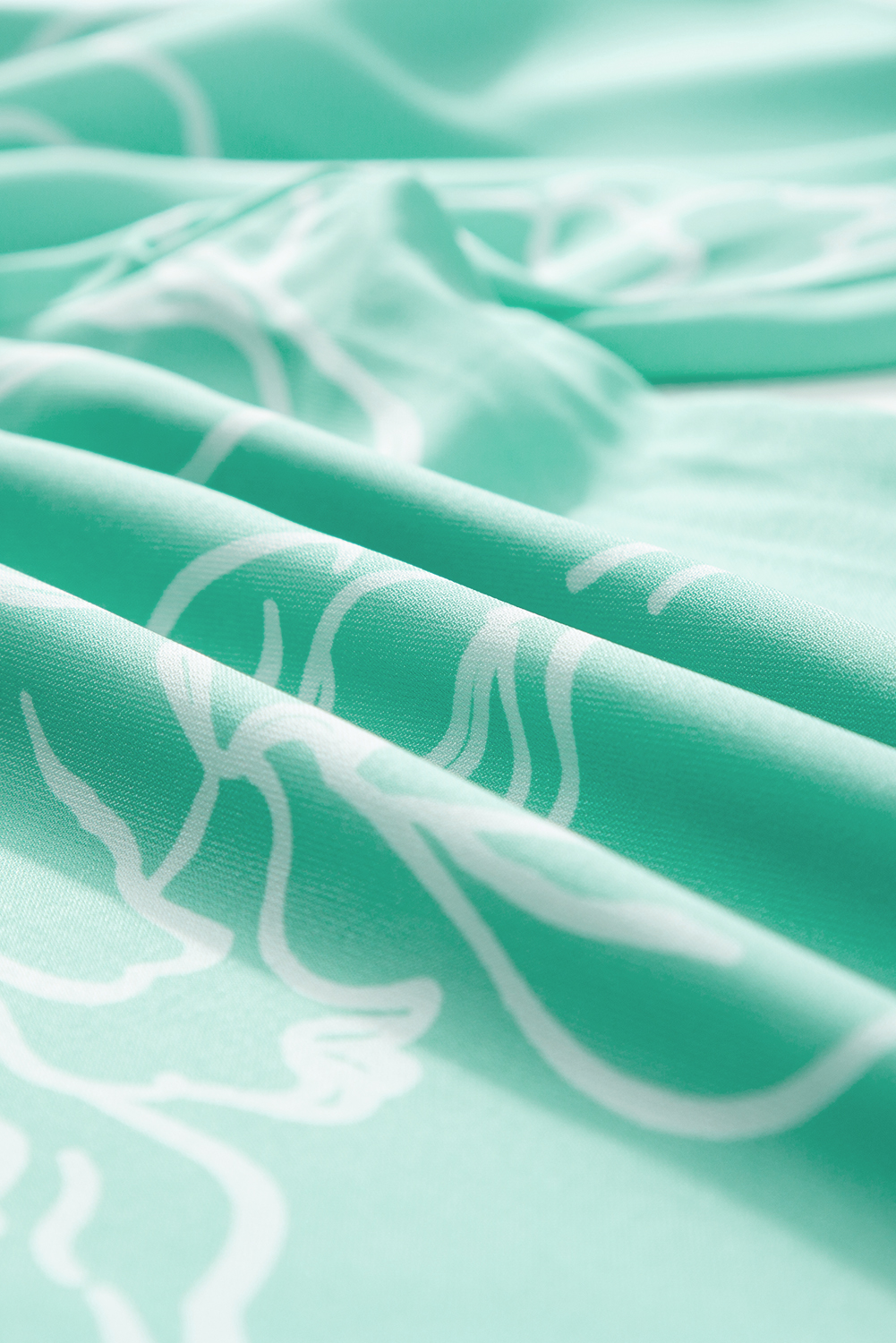 Moonlight Jade Printed Bib Wide Leg Overall