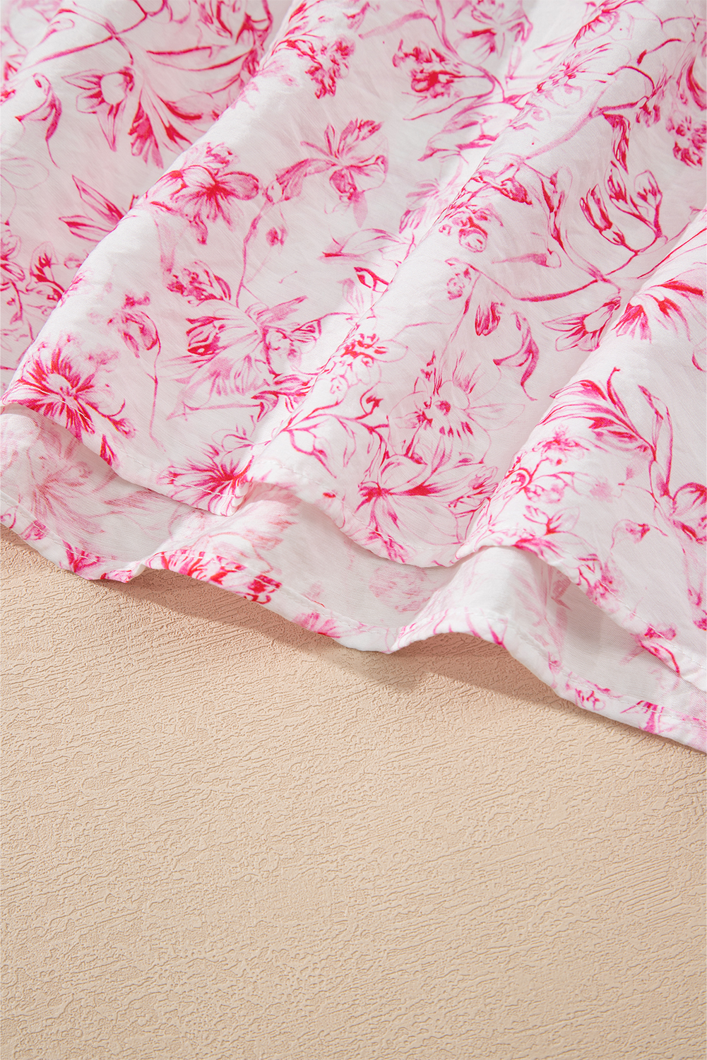 Beau Blue Textured Bow Knot Frilled Butterfly Sleeve Blouse