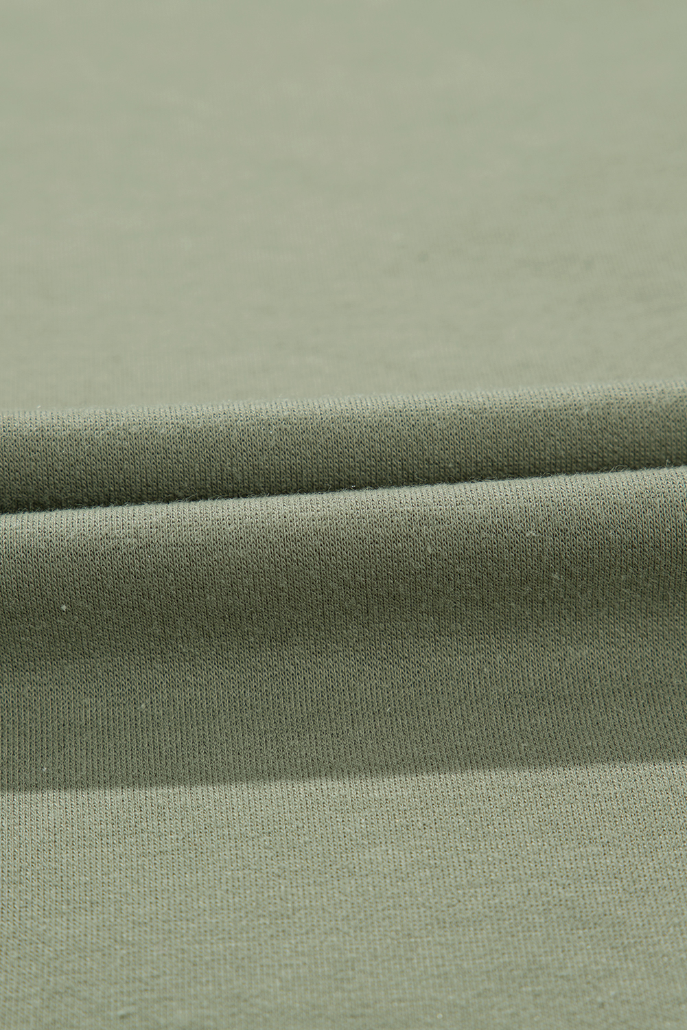 Jungle Green Exposed Seam Button Neck Wide Sleeve Tunic Top