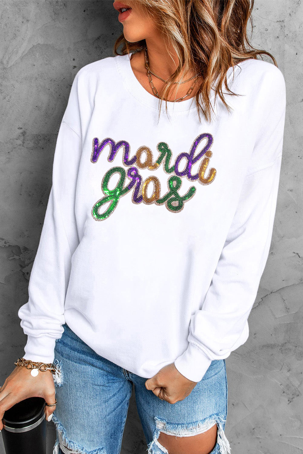 Wisteria Sequin mardi gras Graphic T Shirt