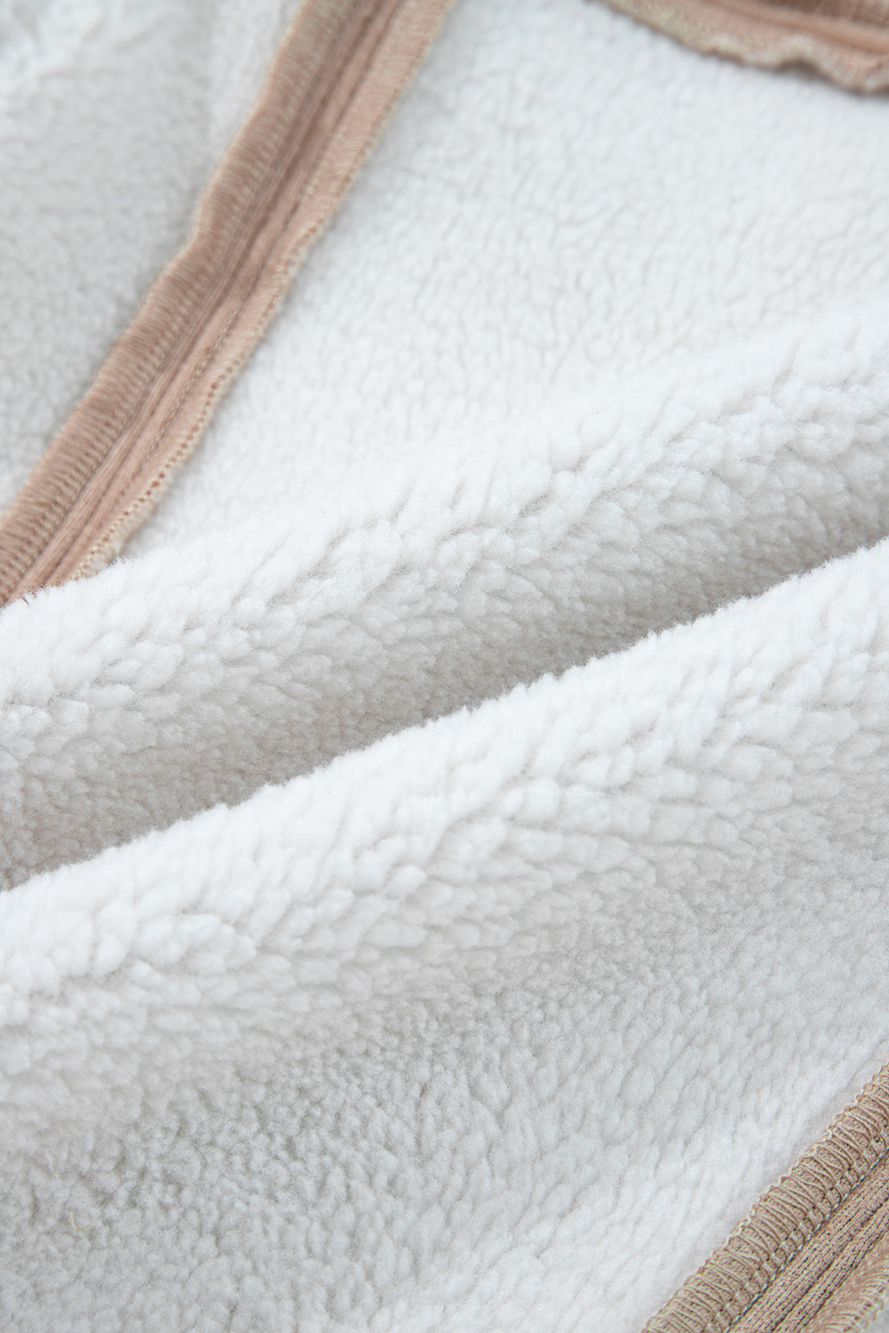 Dark Khaki Sherpa Lined Faux Suede Lapel Collar Vest