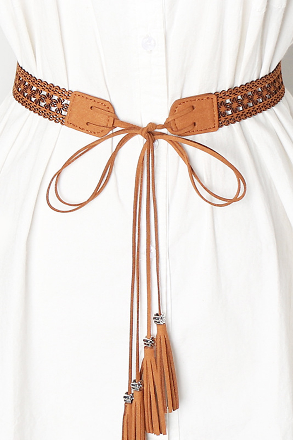 Thai Curry Boho Tassel Crochet Self-tie Waist Belt