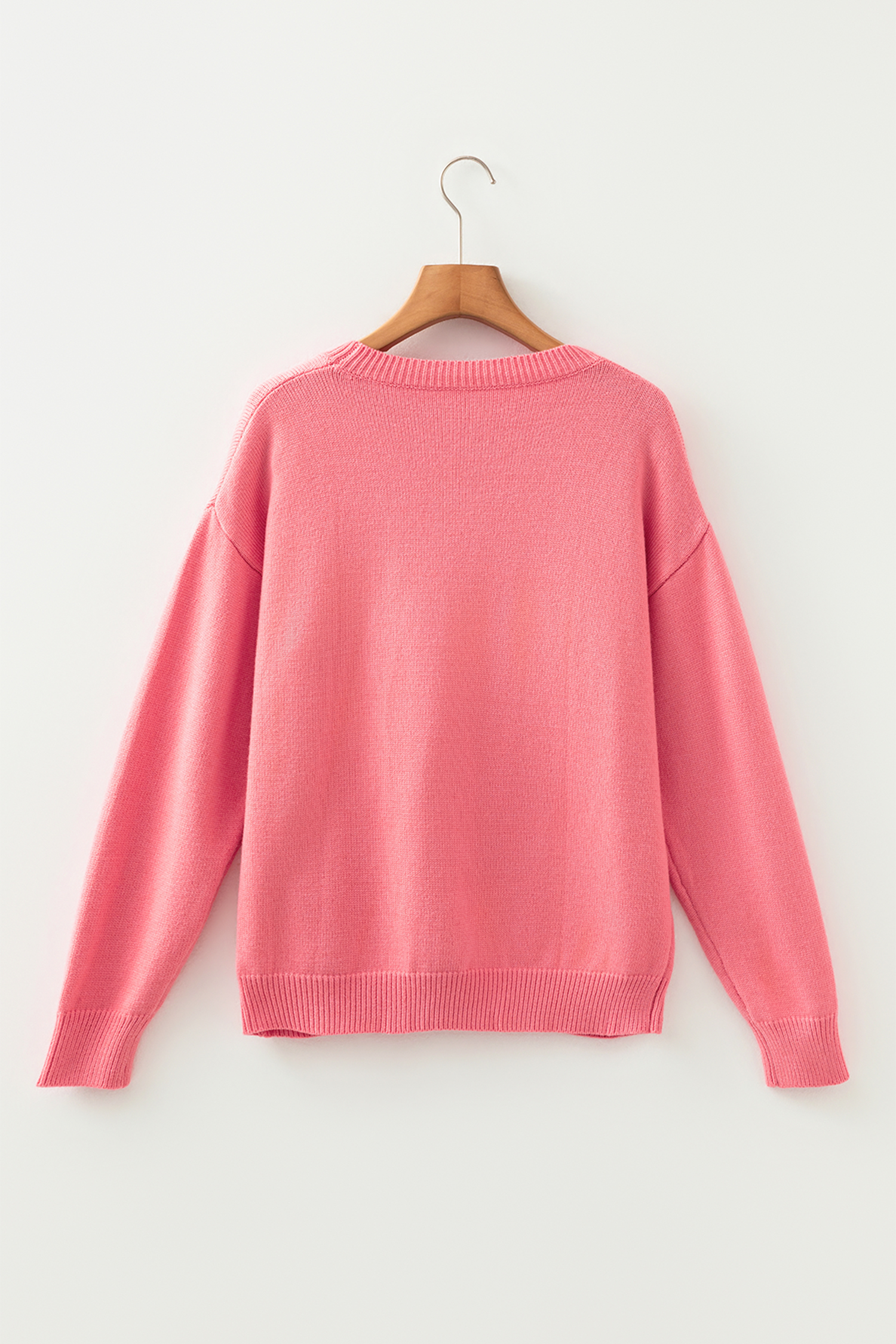 White Heart Bow Graphic Valentine Sweater