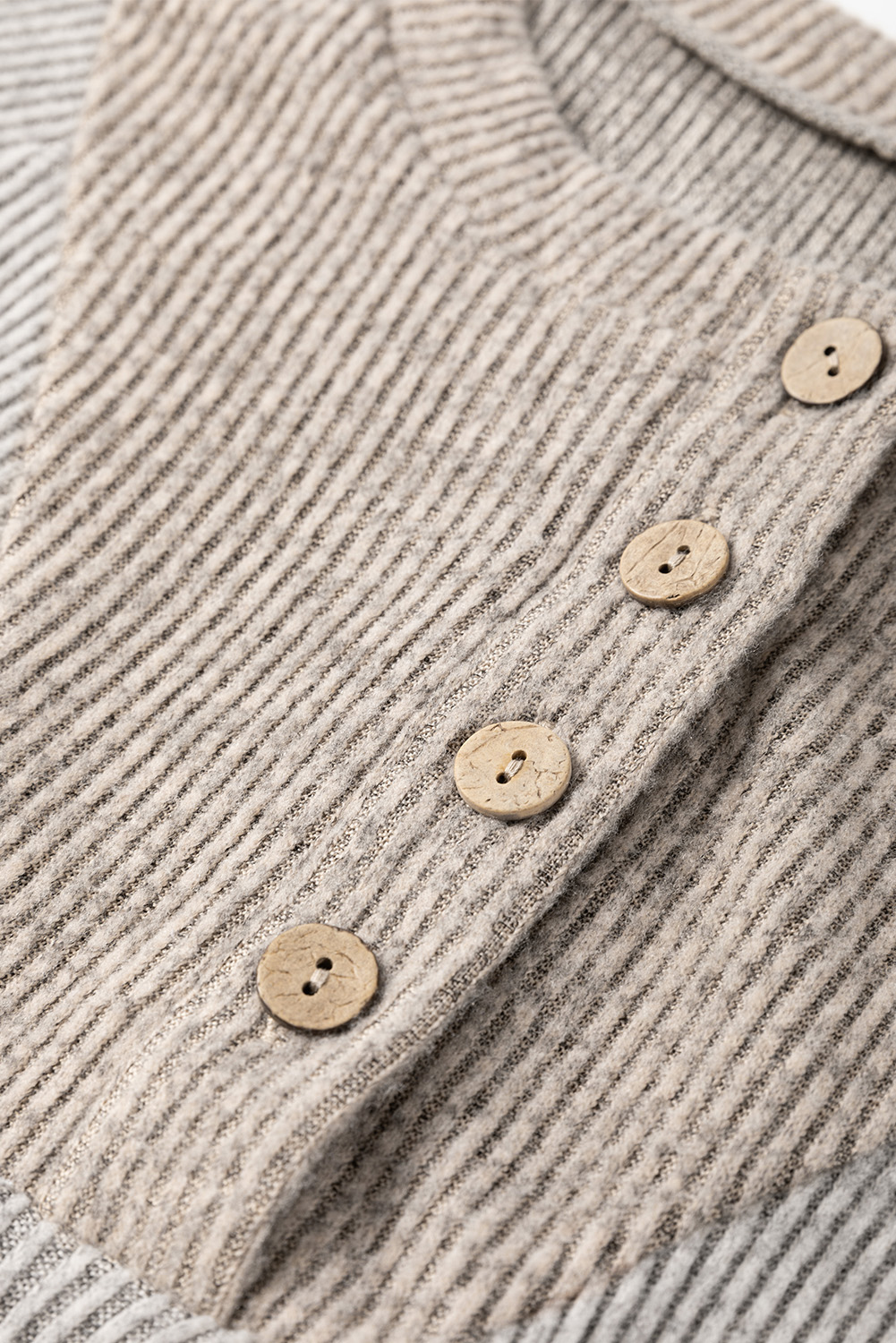 Contrast Ribbed Loose Fit Long Sleeve Top