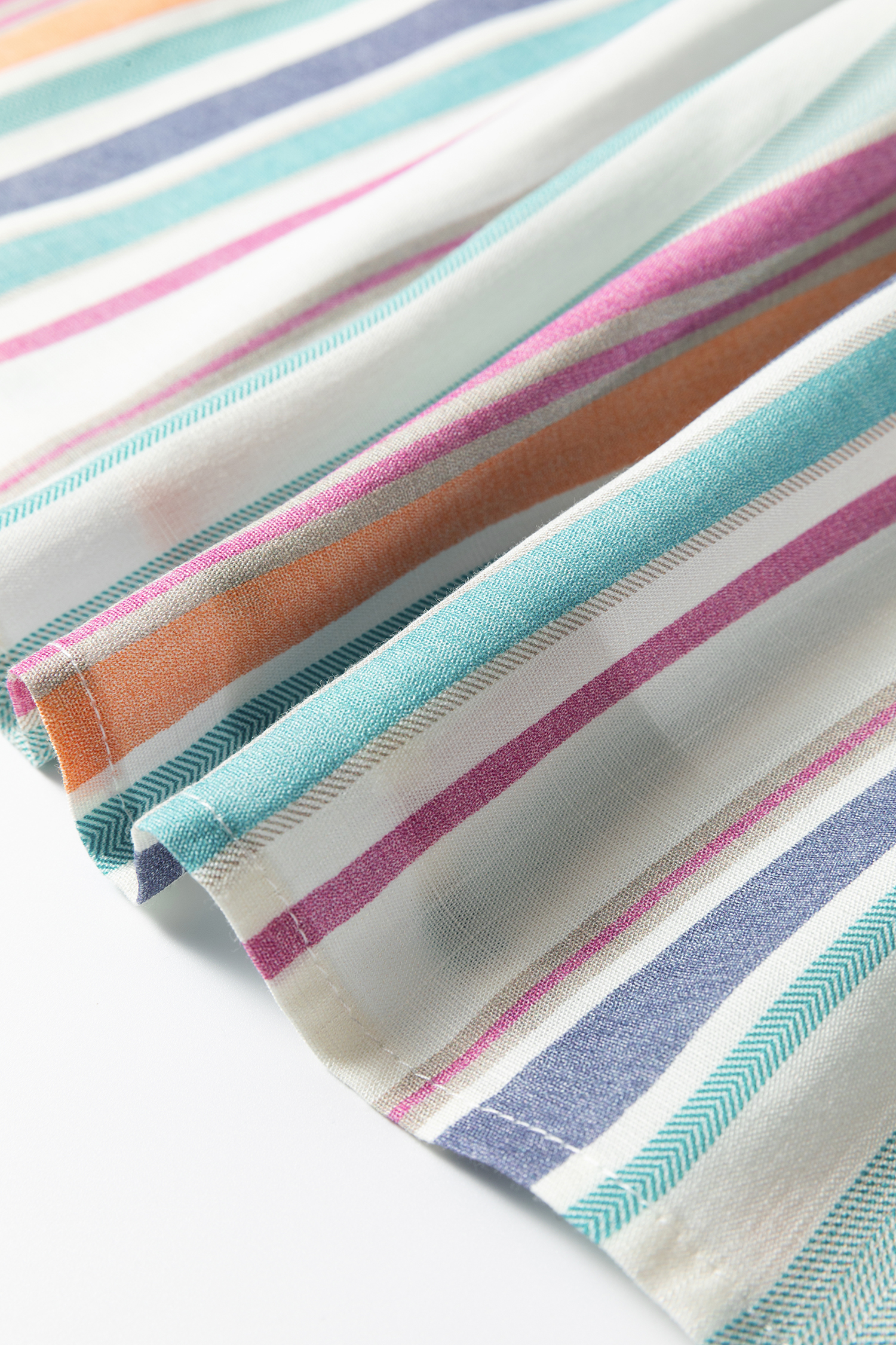 Light Blue Lace Hollow-out Insert Flutter Sleeve Striped Blouse