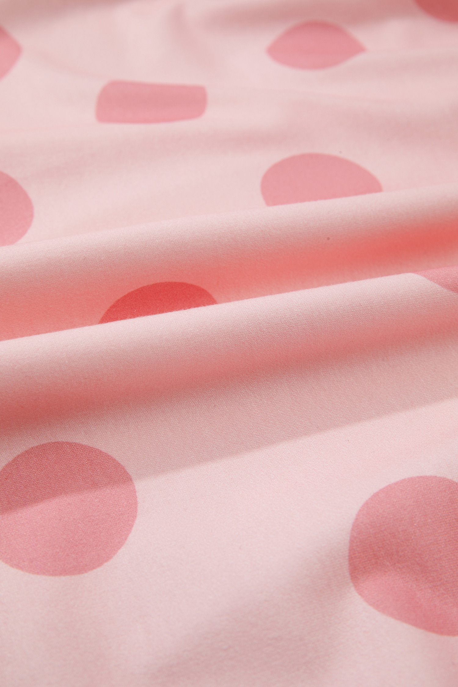 Beige Polka Dot Print Drop Shoulder Pullover Drawstring Jogger Pant Set