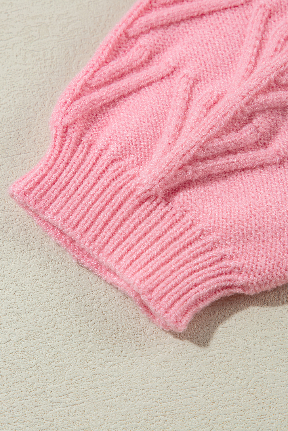 Beau Blue Flower Detail Knitted Notched Neck Sweater