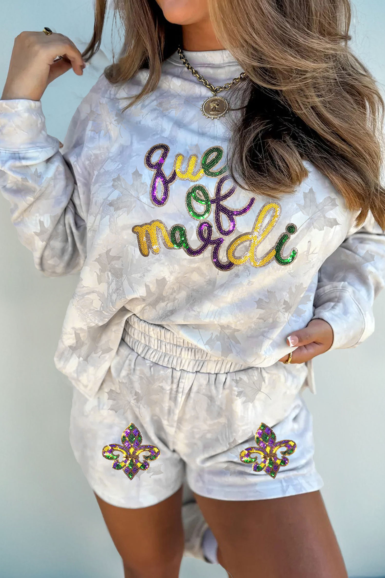 Beige Camo Print Baggy Drawstring Jogger Sweatpants