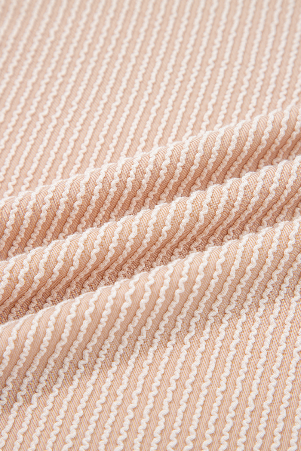 Dark Khaki Twist Ribbed Exposed Seam Detail Long Sleeve Loose Top