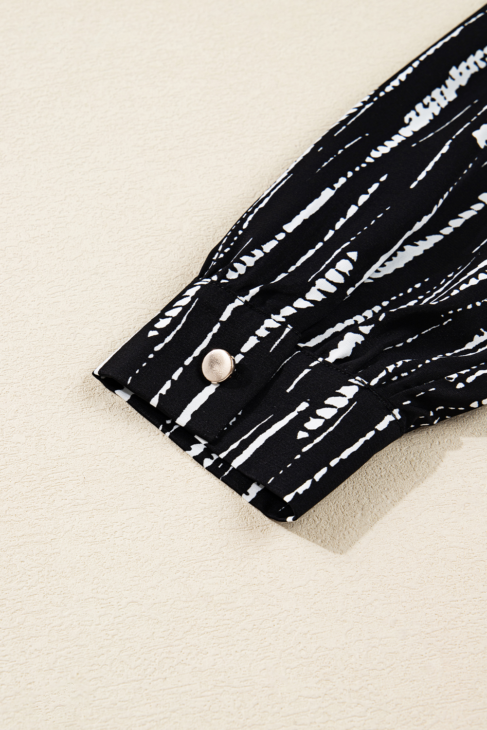 White Abstract Printed V Neck Fall Blouse